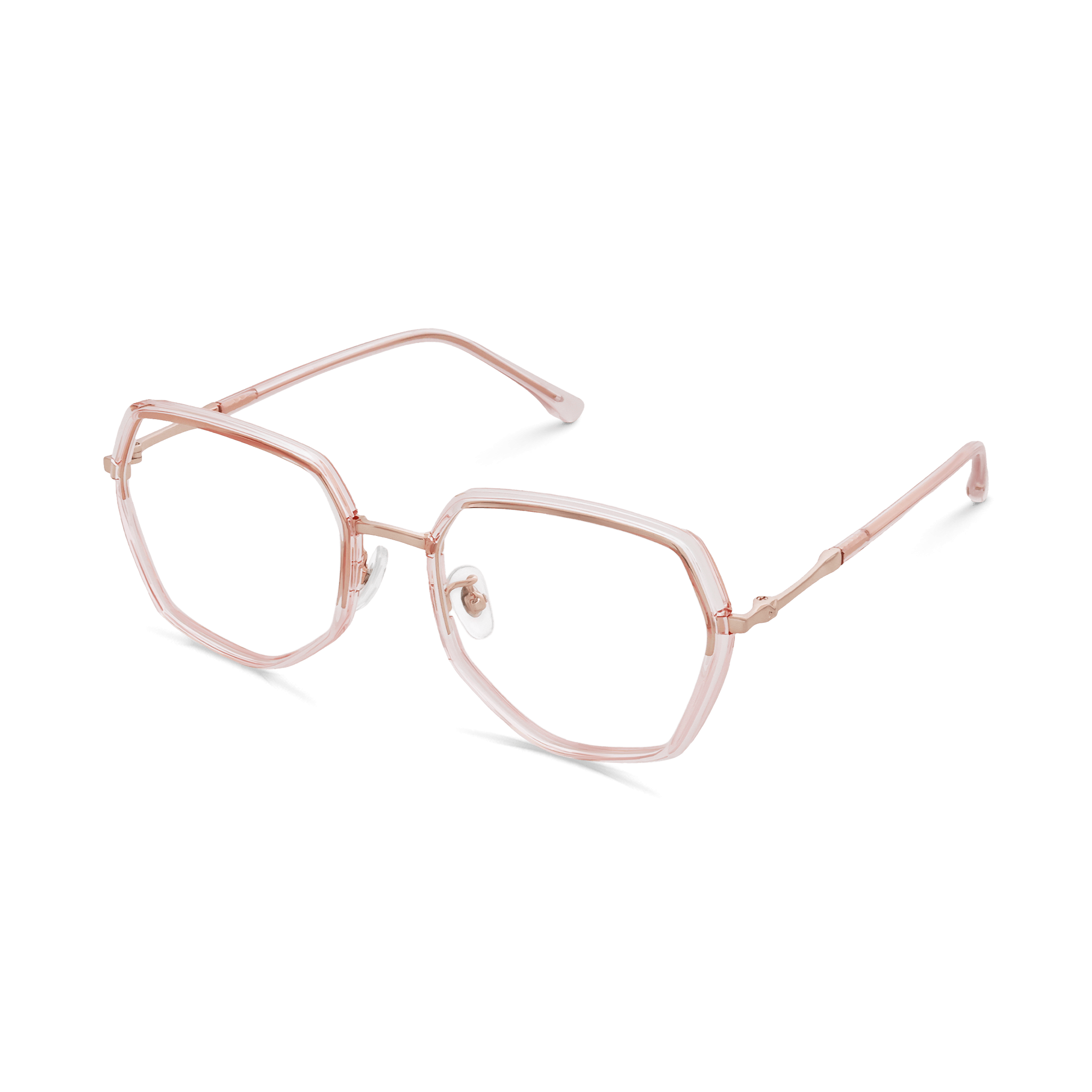 Double-bridge Hexagonal Eyeglasses