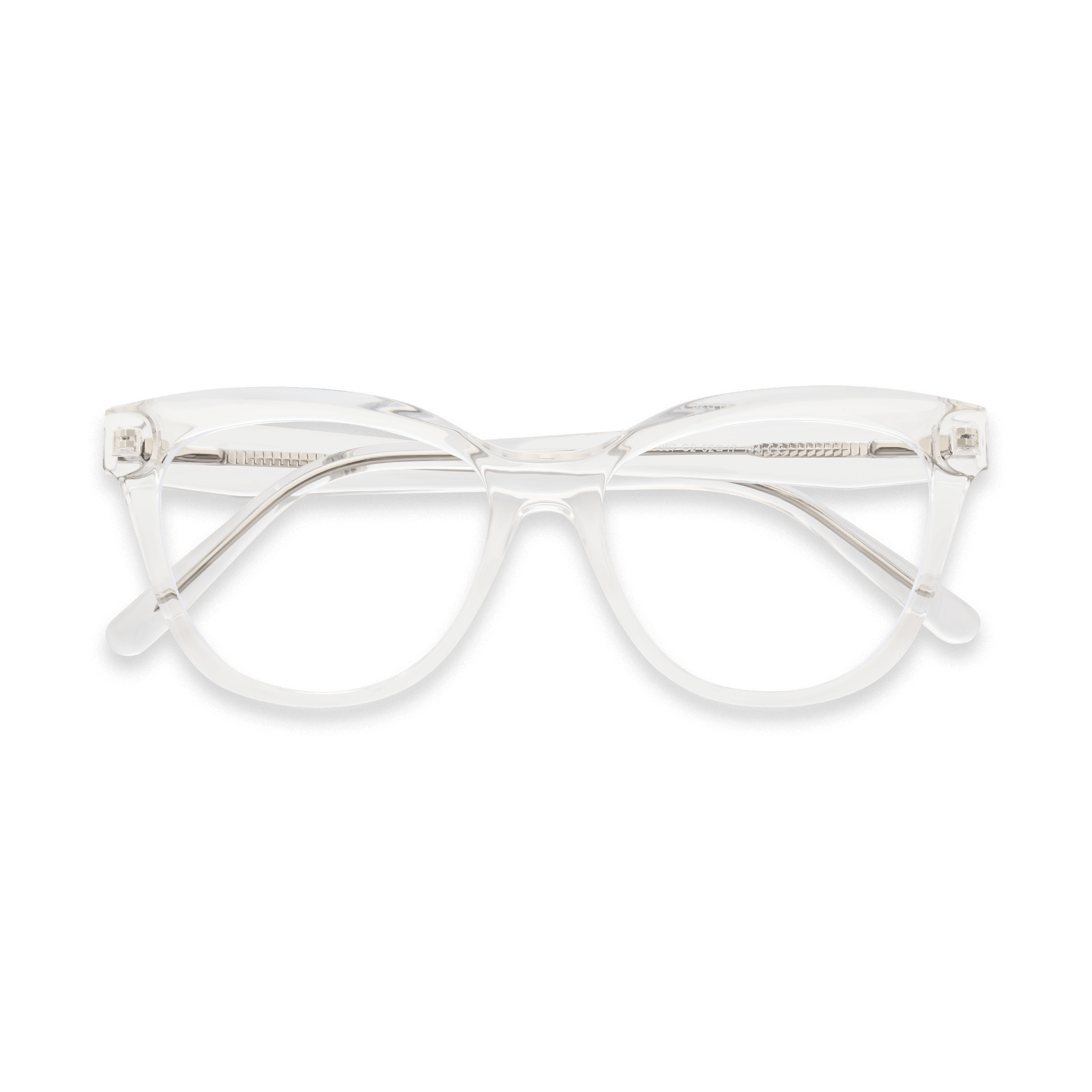 Metallic-Temple Clear Cat-eye Inspired Eyeglasses