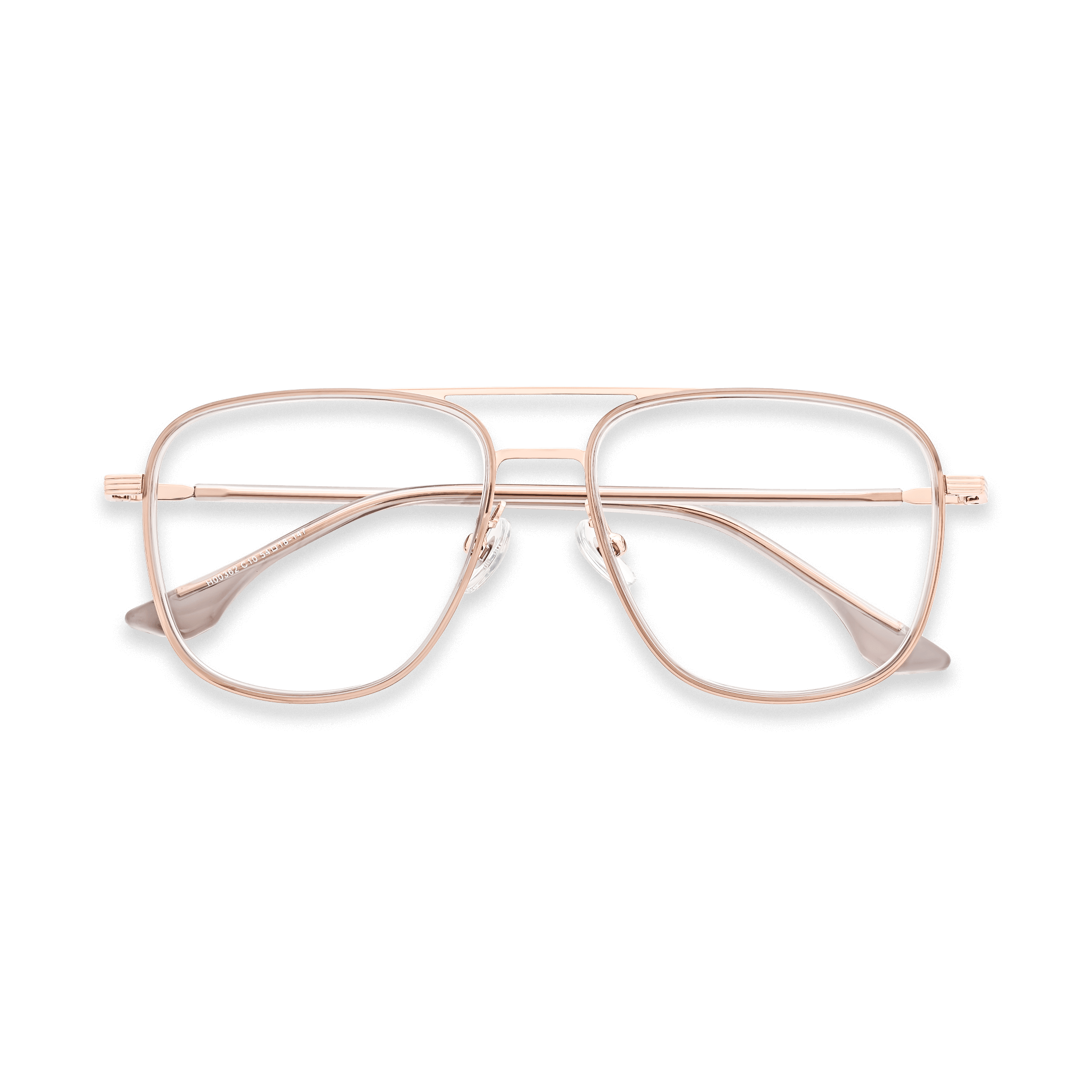 Double-bridge Aviator-inspired Square Eyeglasses