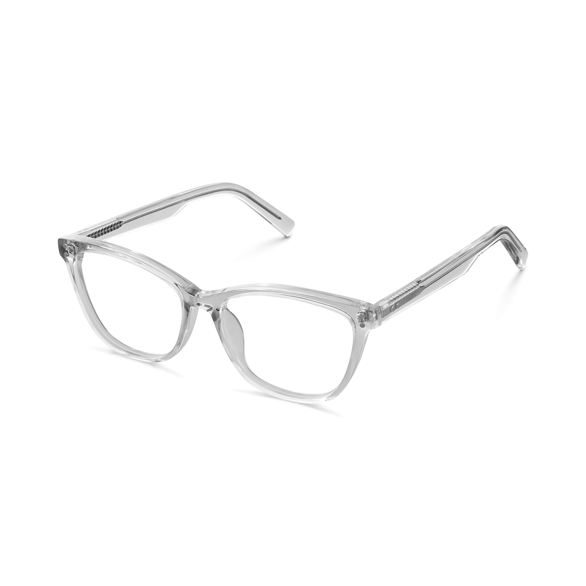 Textured-Temple Square-Cat-eye Hybrid Eyeglasses