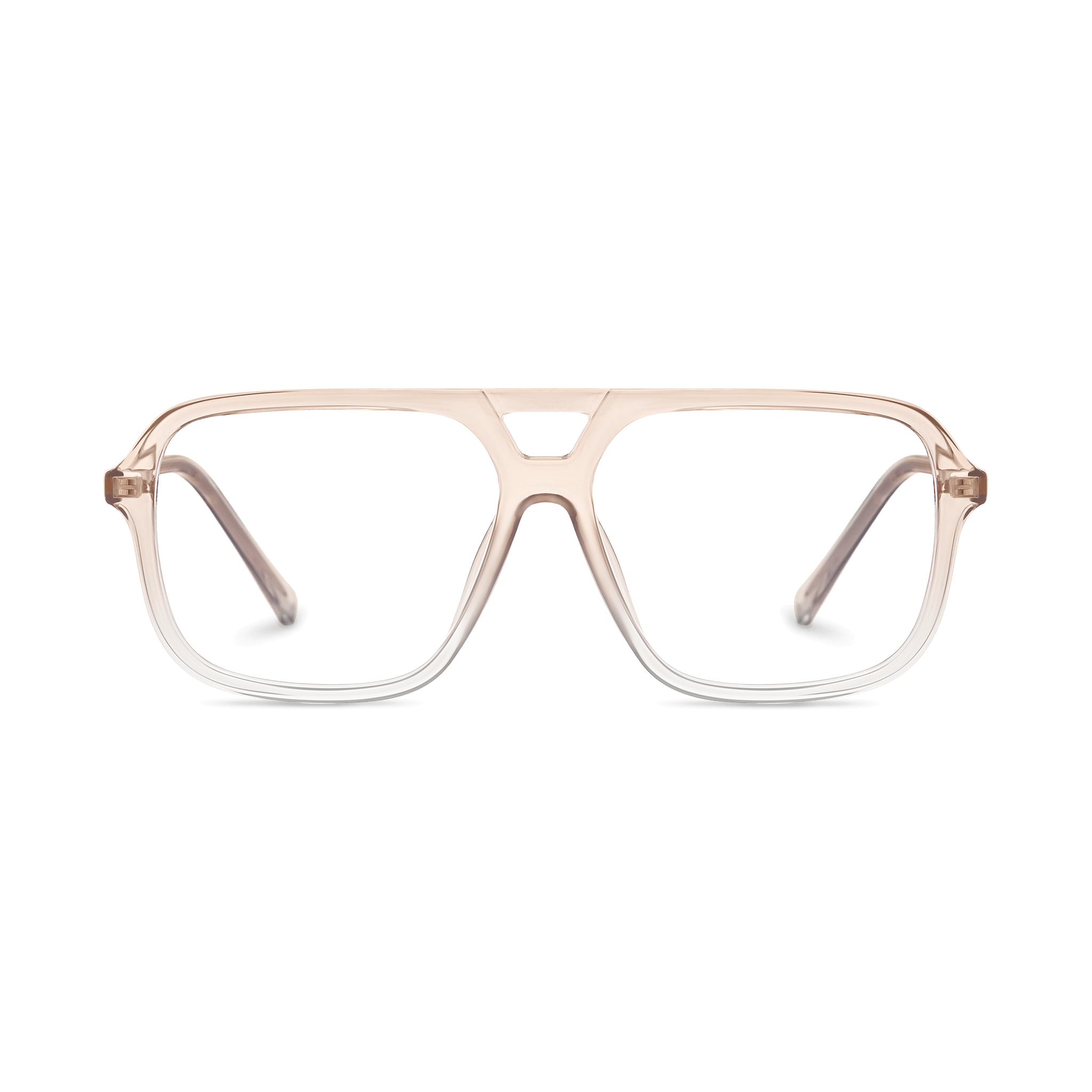 Triangular-cutout Oversized Rectangular Eyeglasses