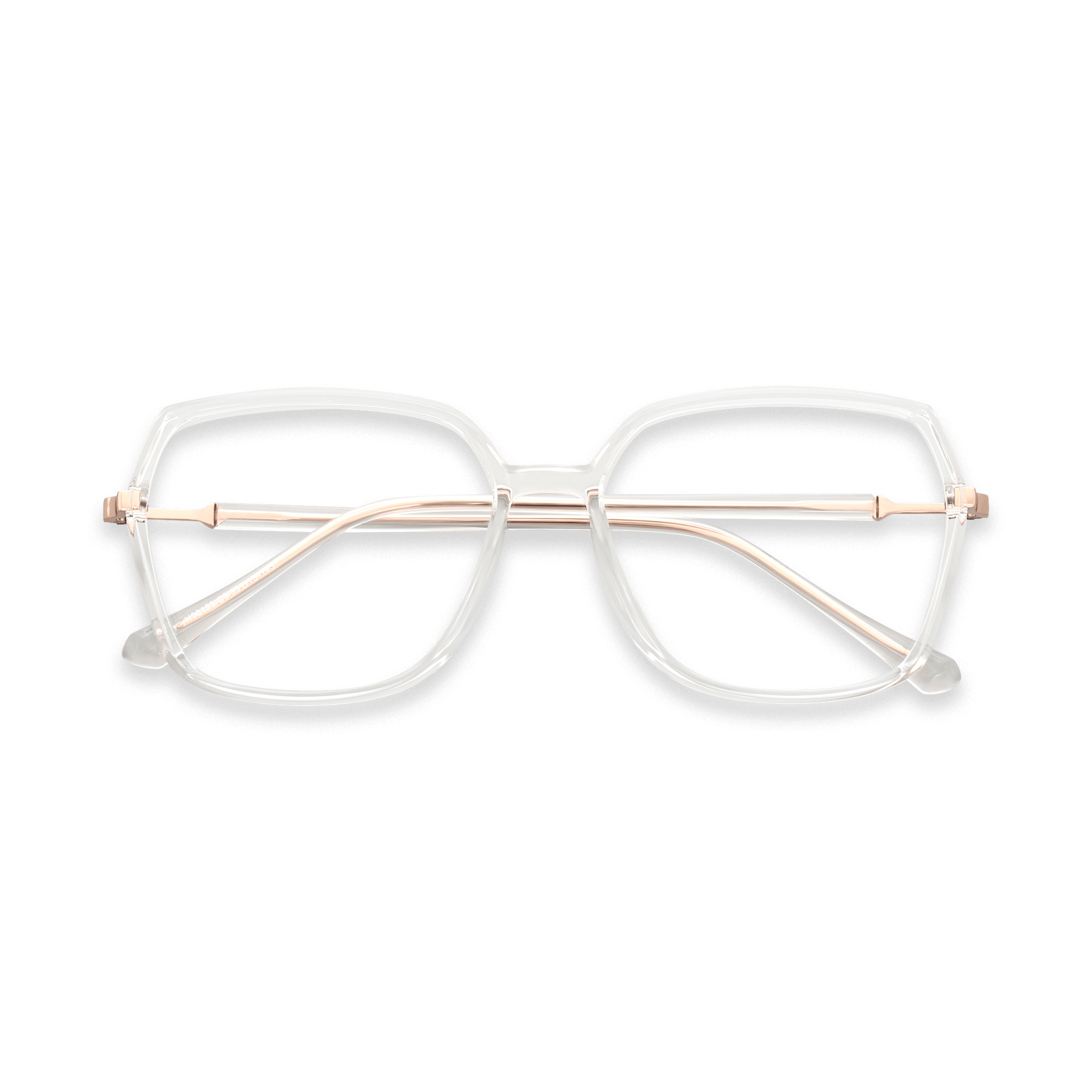 Rose-Gold Accented Minimalist Geometric Eyeglasses