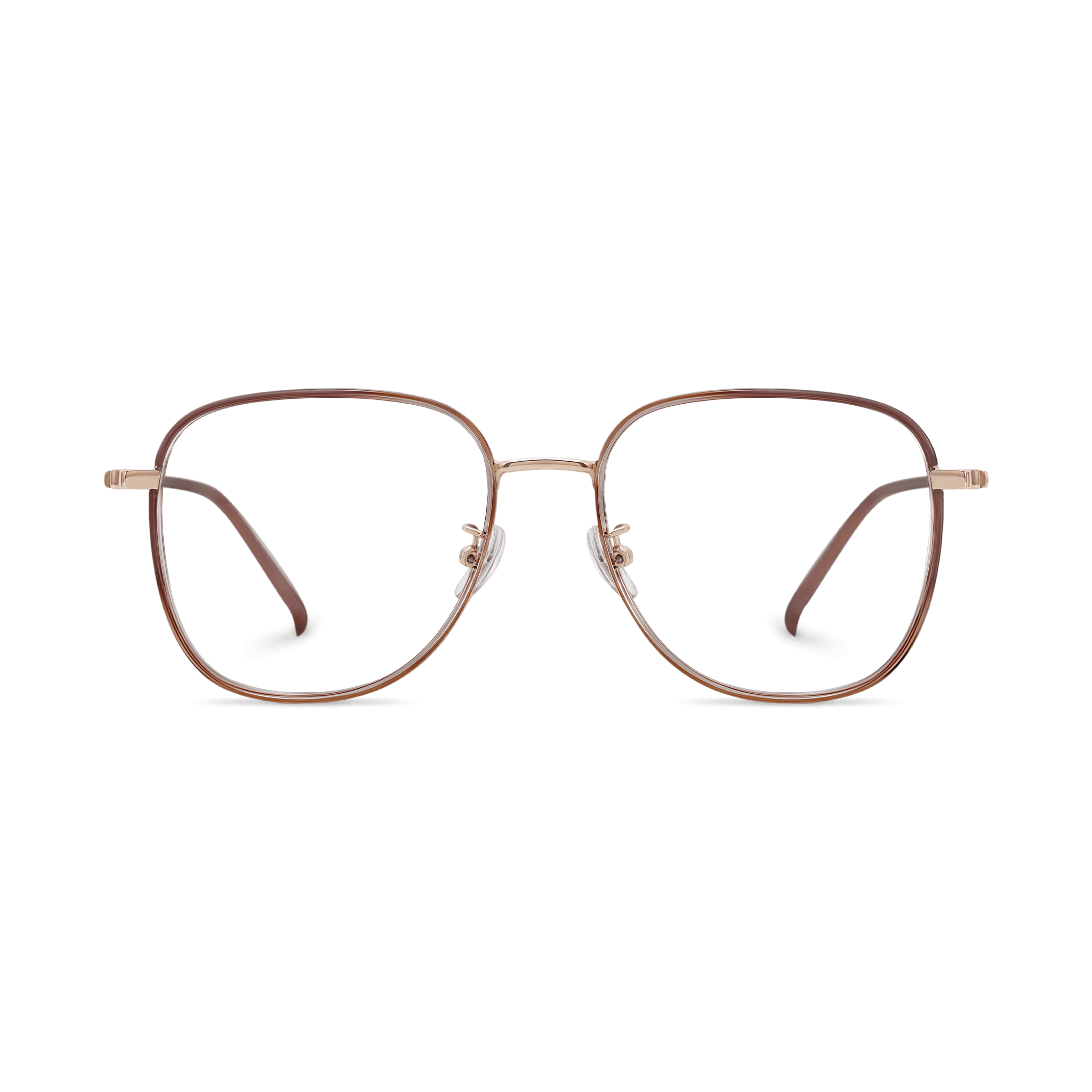 Rose - Gold Accented Rounded Square Eyeglasses