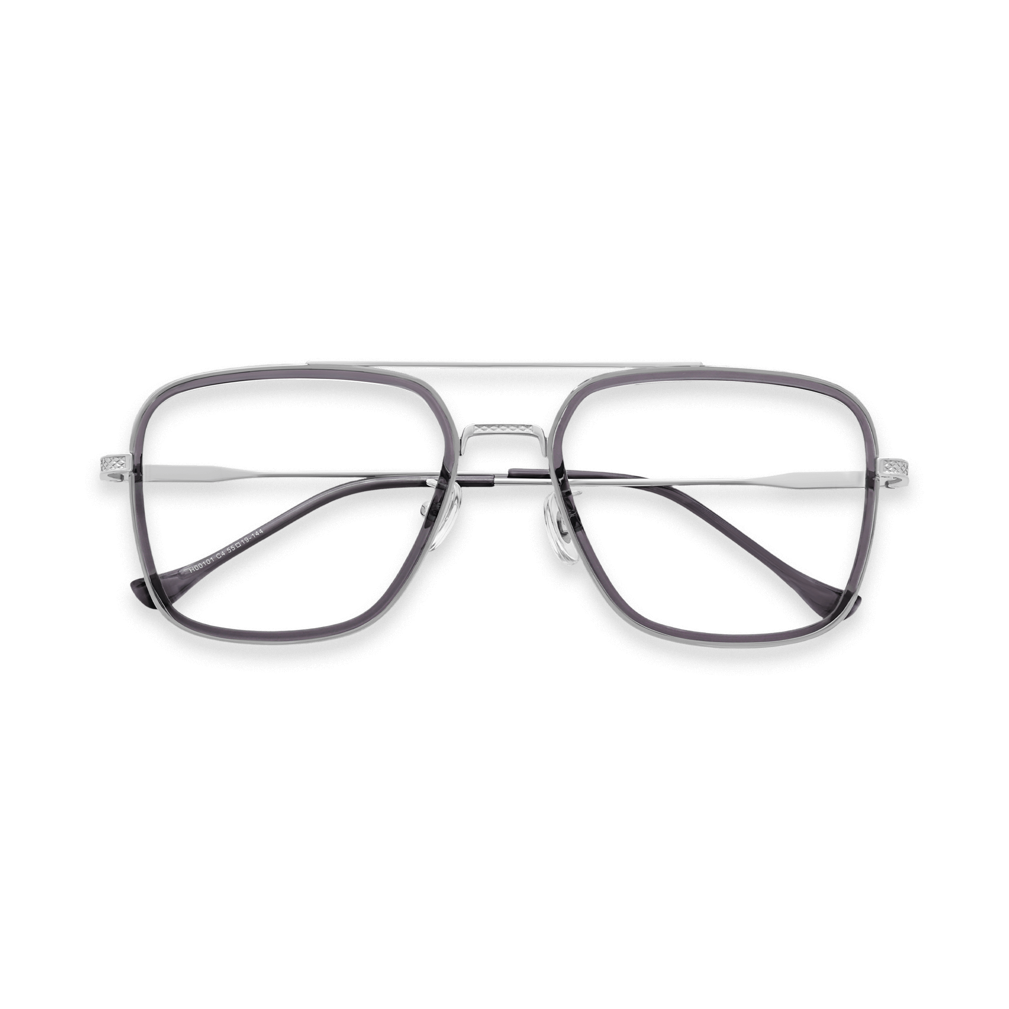 Textured Aviator-Square Hybrid Eyeglasses