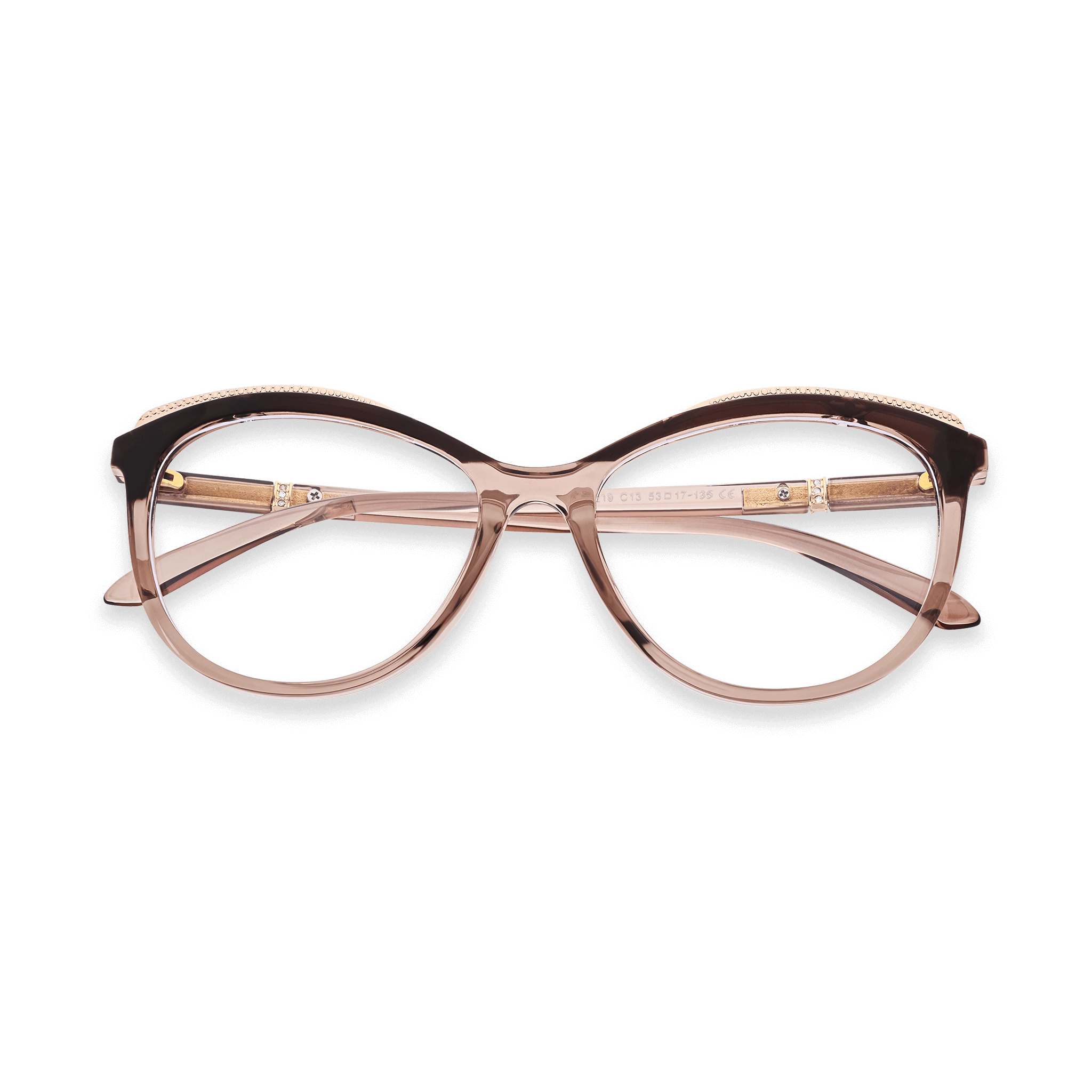 Rhinestone-Embellished Cat-eye Optical Eyeglasses