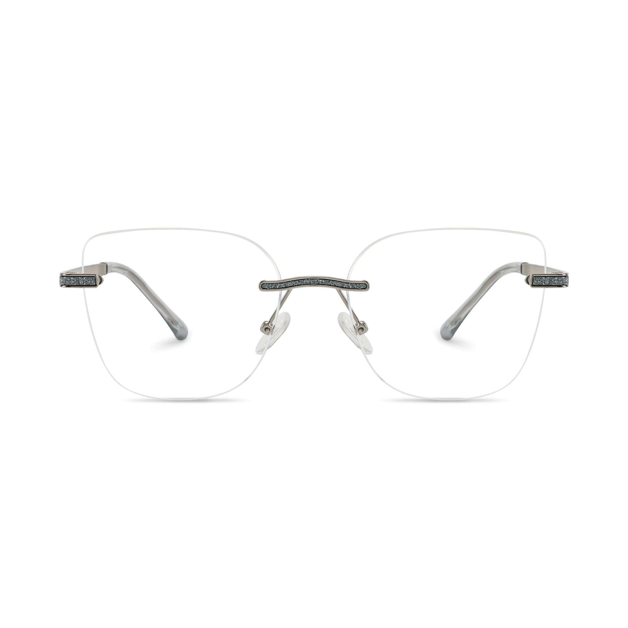 Sparkly Inlay Semi-rimless Eyeglasses