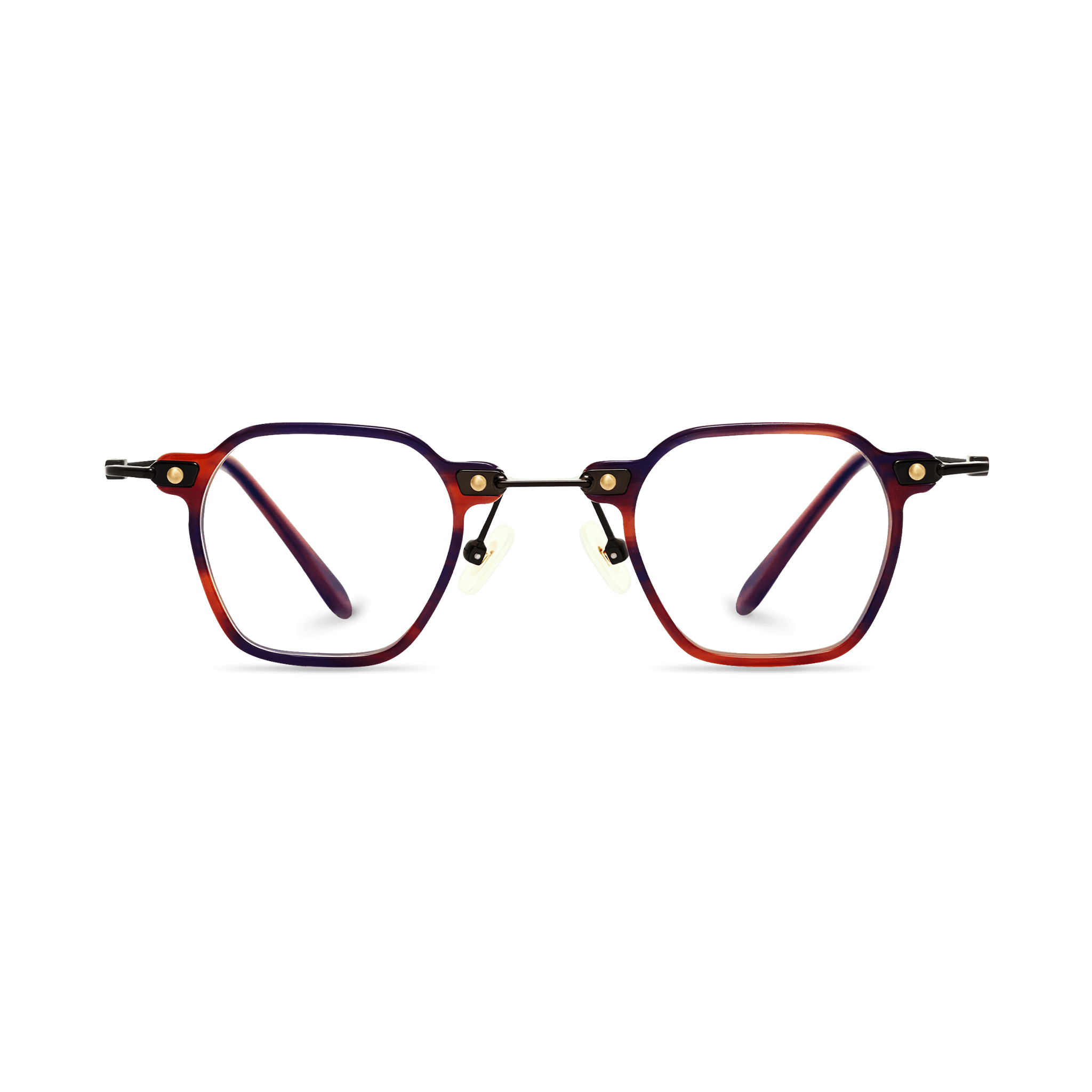 Gold-Accented Retro-Modern Octagonal Eyeglasses