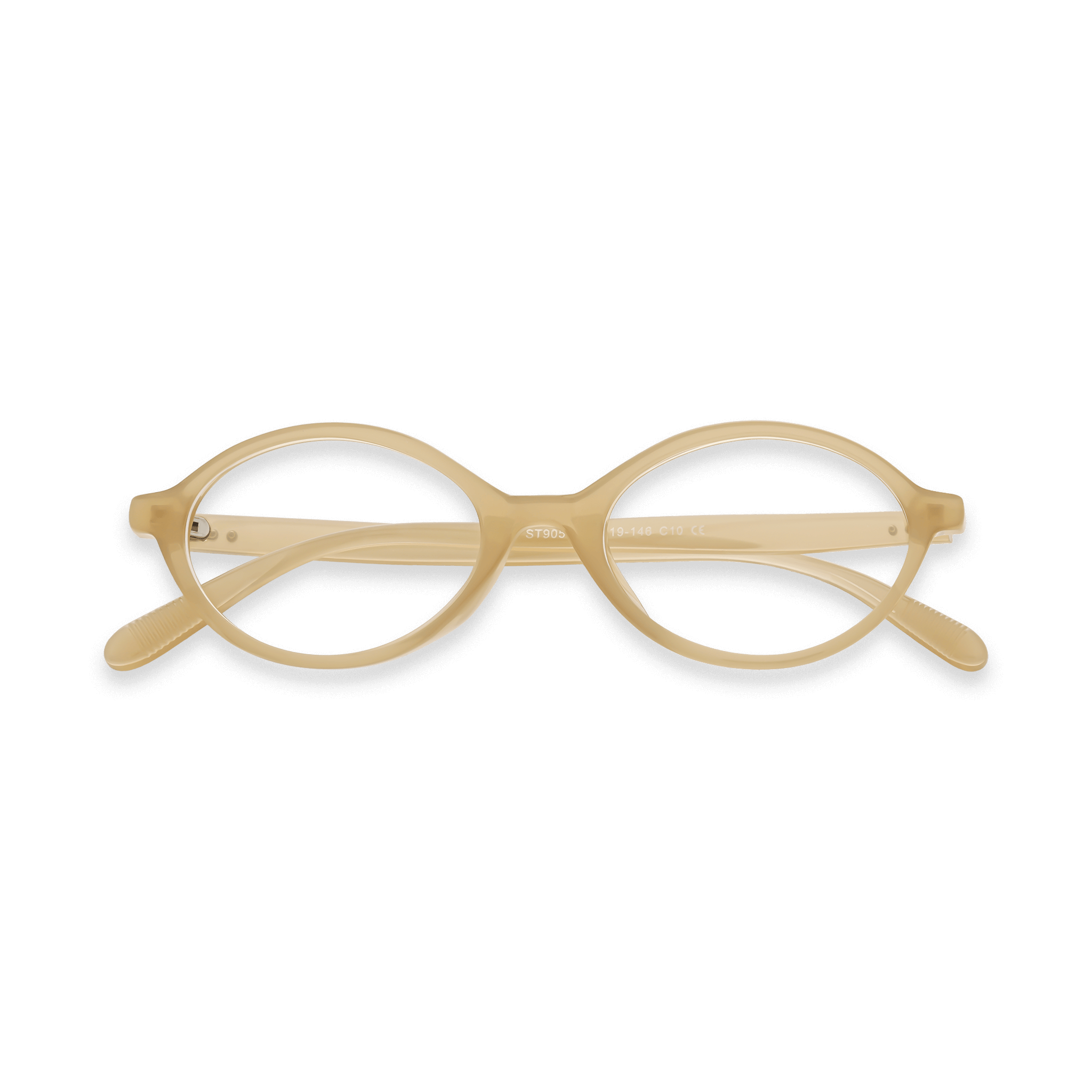 Textured-Temple Translucent Oval Eyeglass Frames