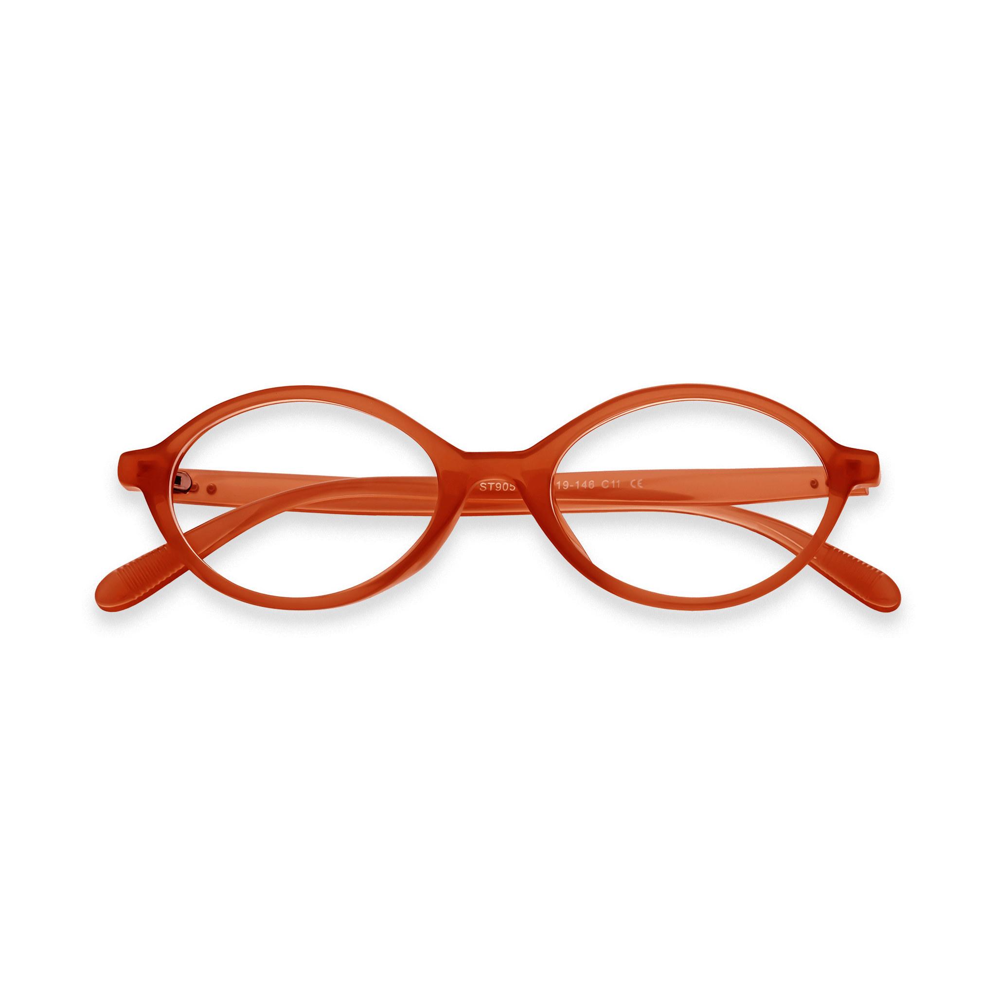 Textured-temple Retro Oval Eyeglasses