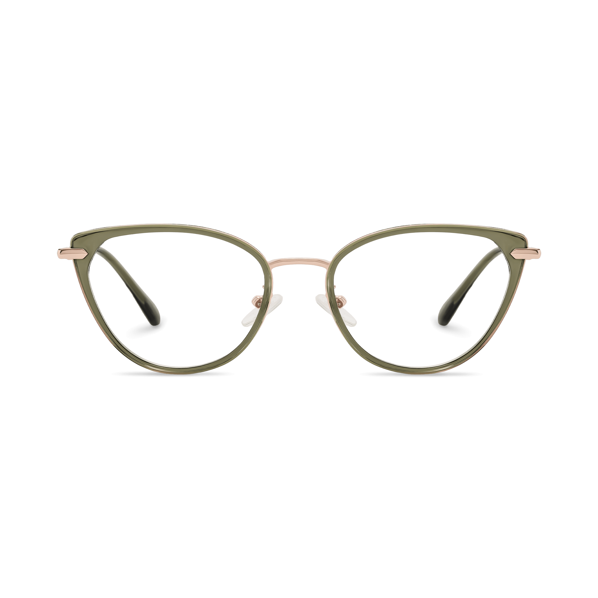 Metallic-Accented Modern Cat-eye Optical Eyeglasses