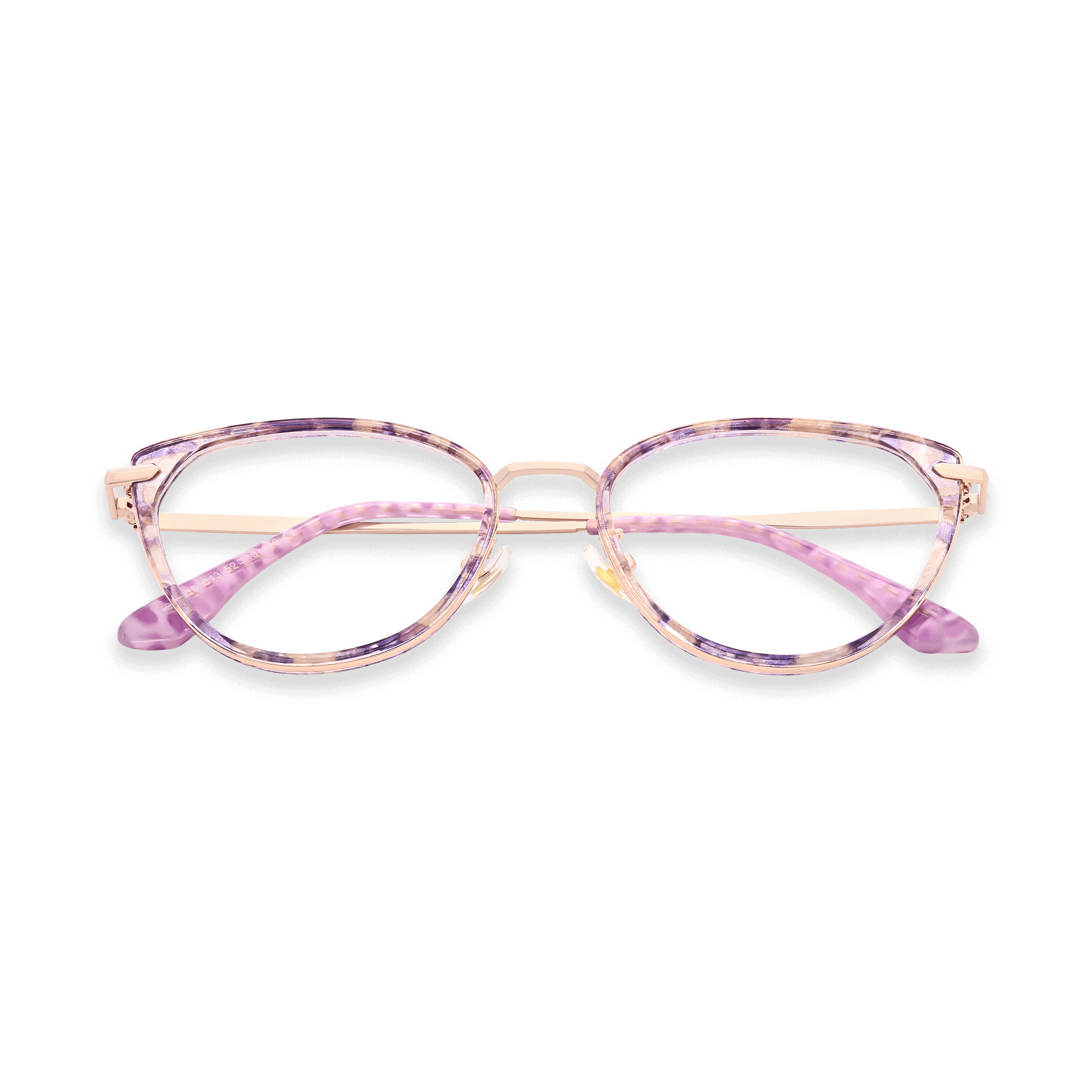 Marbled-pattern Cat-eye Eyeglasses