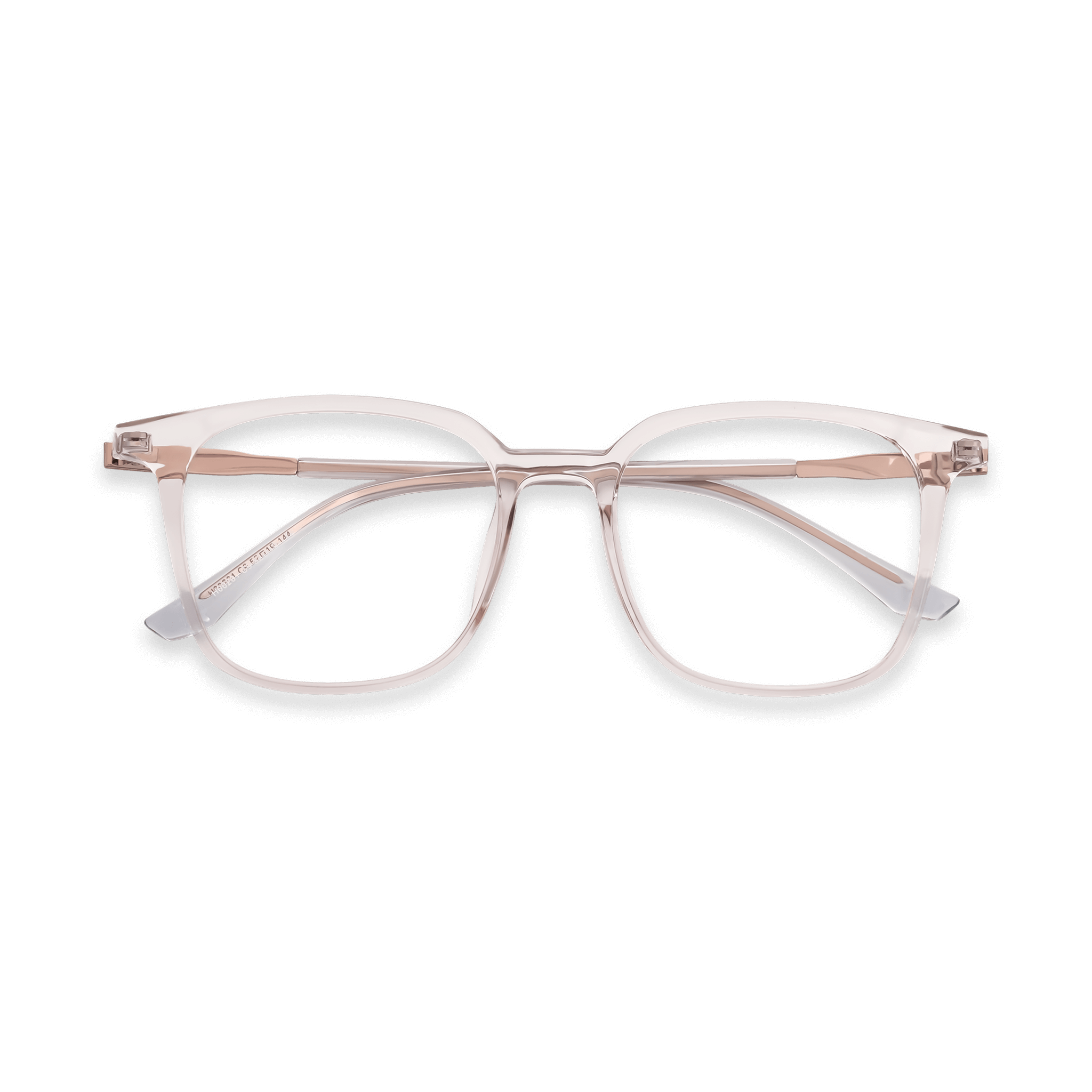 Metallic-Accented Translucent Soft Square Eyeglasses