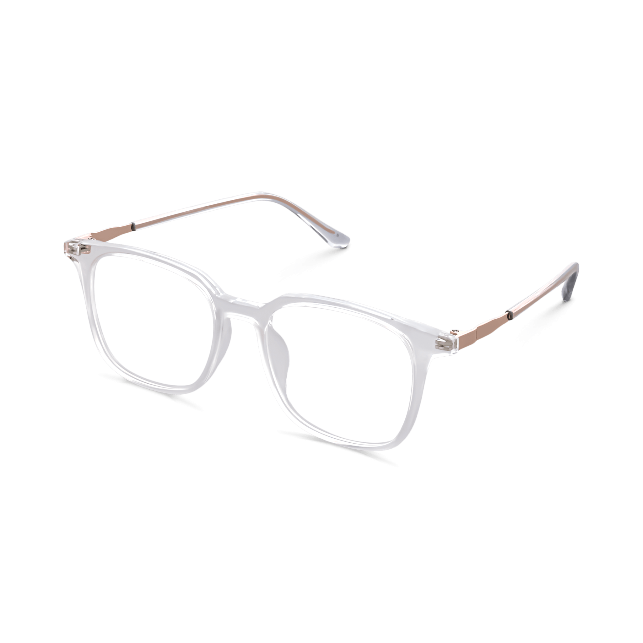 Rounded Square Translucent-Metallic Eyeglasses