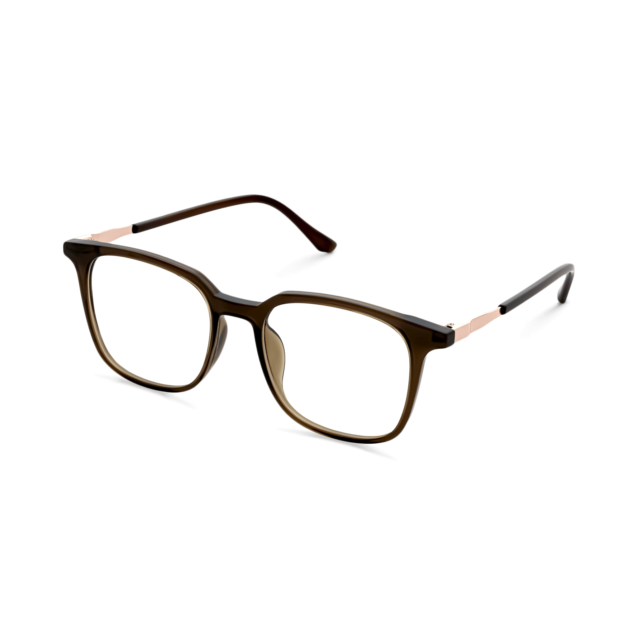 Metallic-Accented Gradient Square Eyeglasses