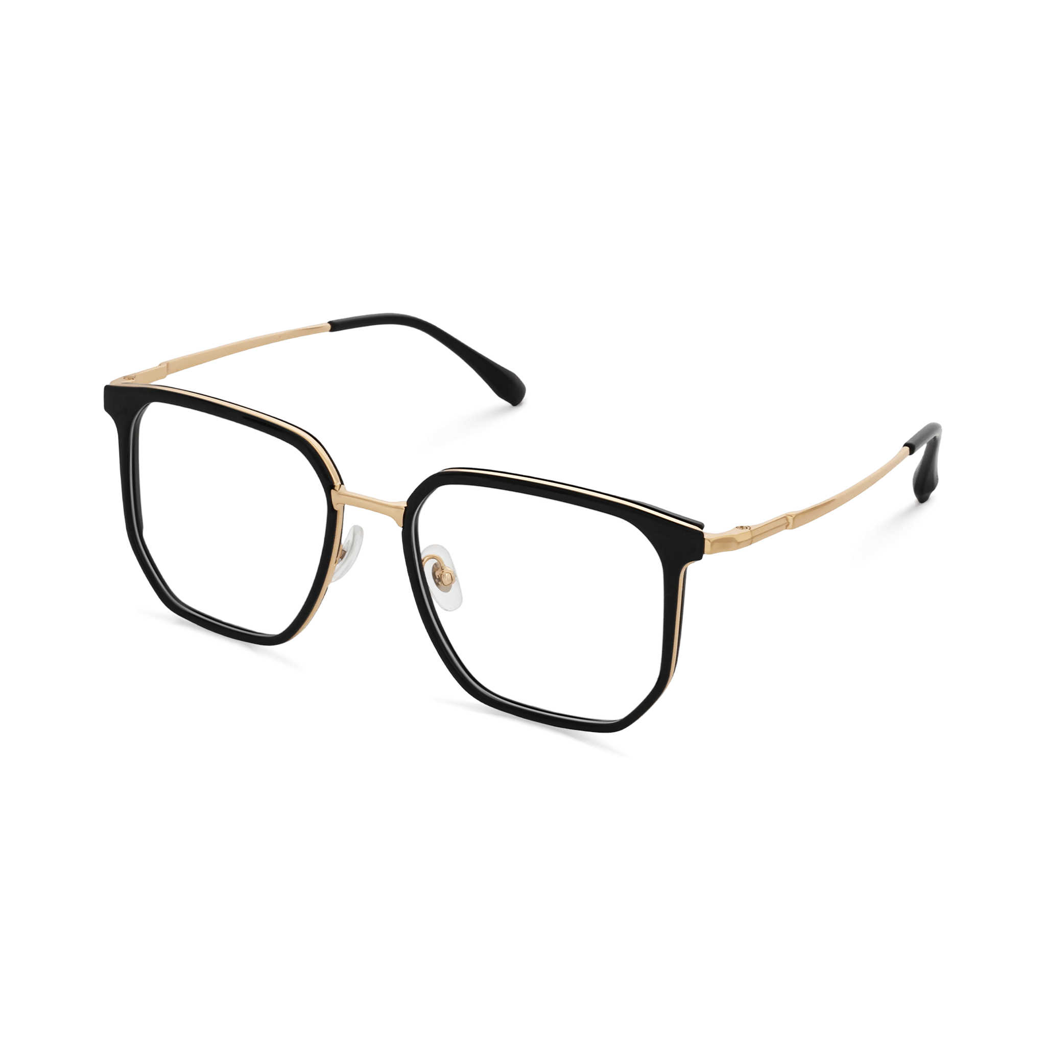 Gold - Trimmed Rounded Square Eyeglass Frames
