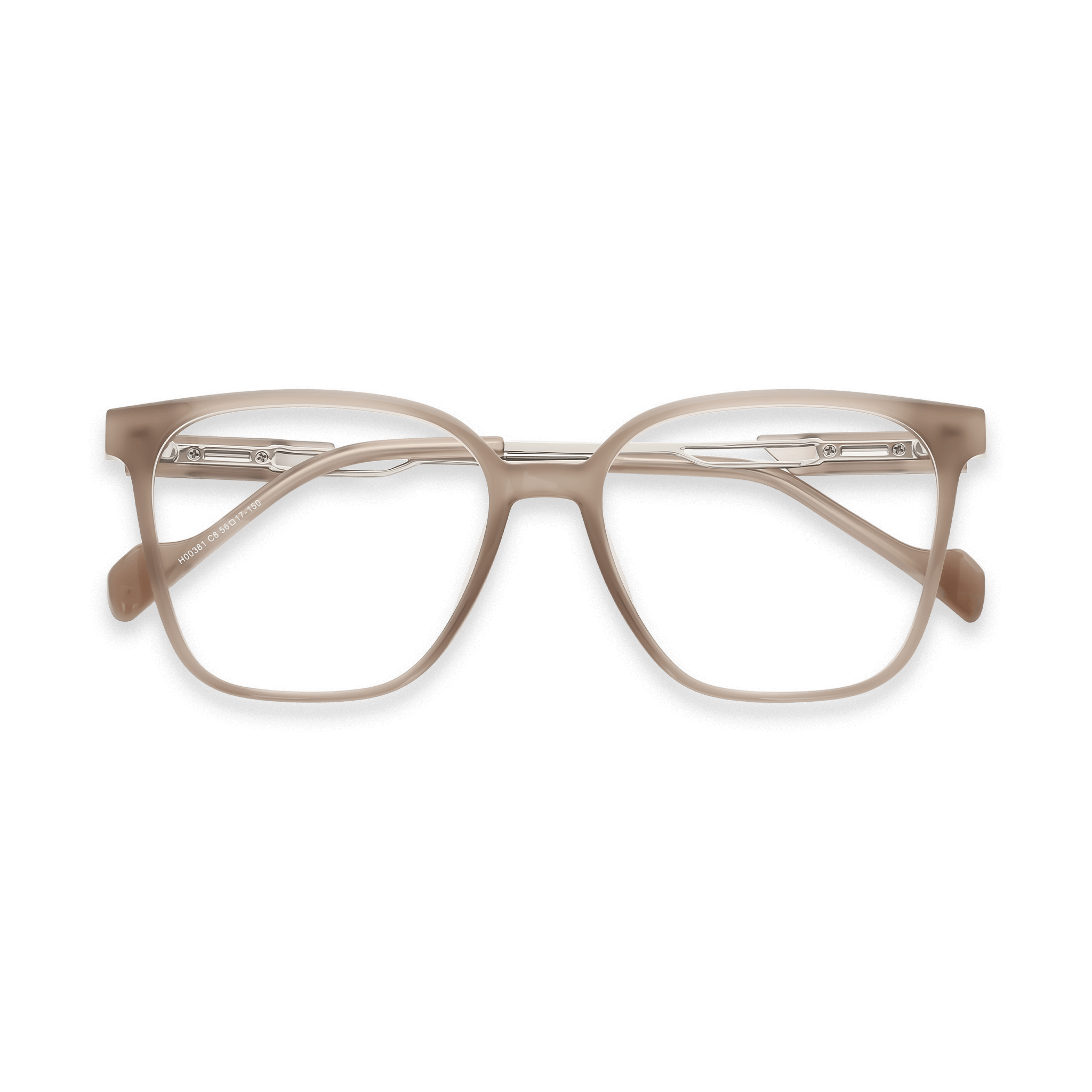 Metallic-riveted Soft Square Eyeglasses