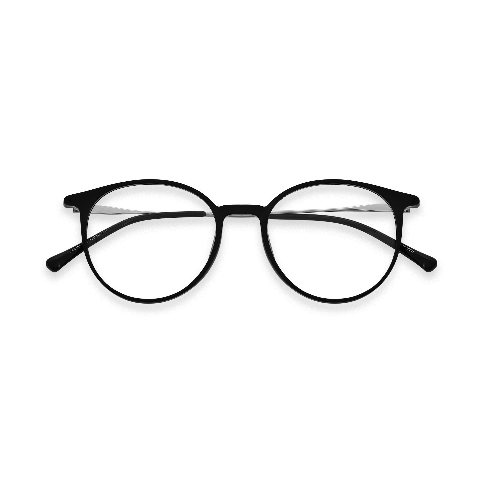 Metallic-Accented Minimalist Round Eyeglasses