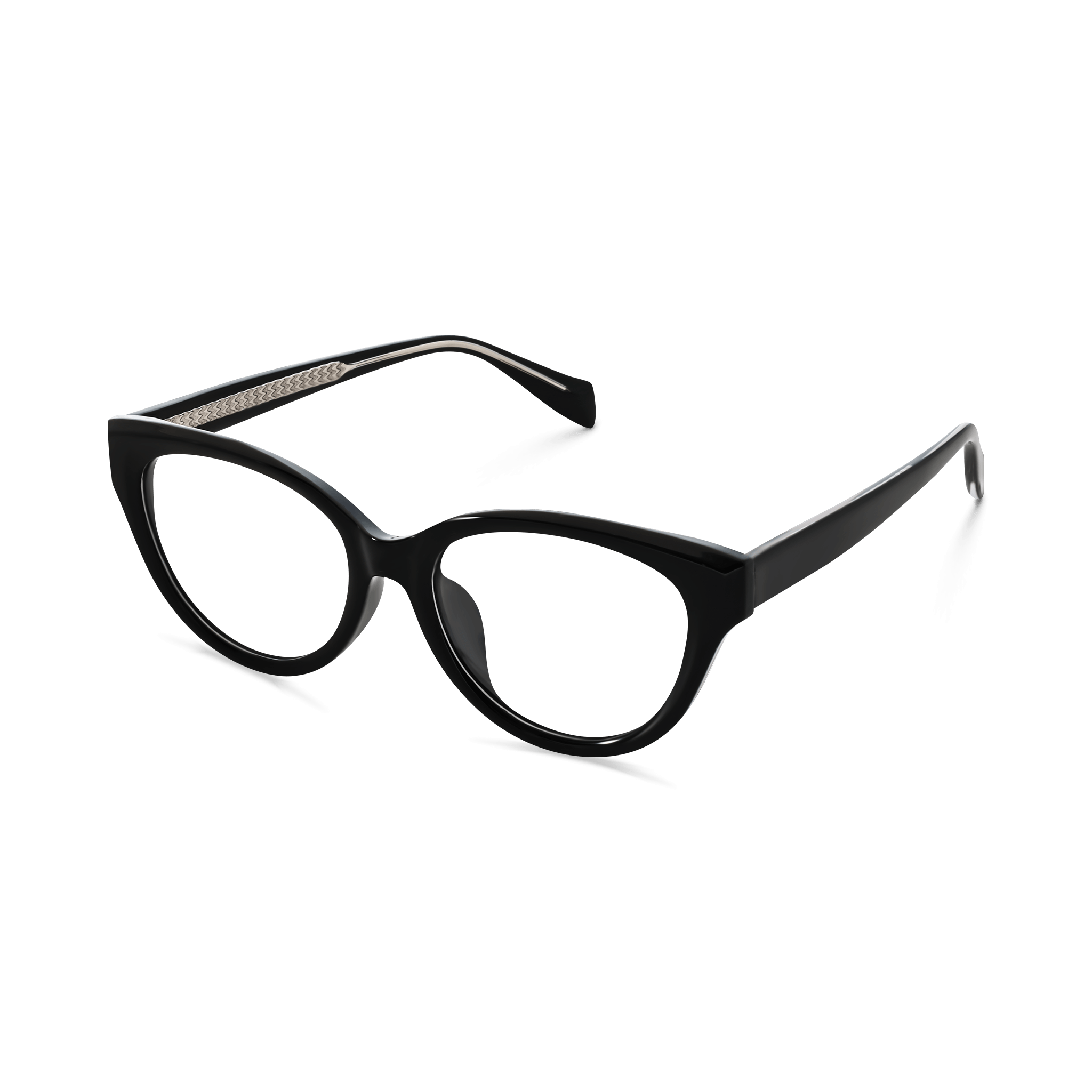 Textured-Temple Cat-eye Eyeglasses