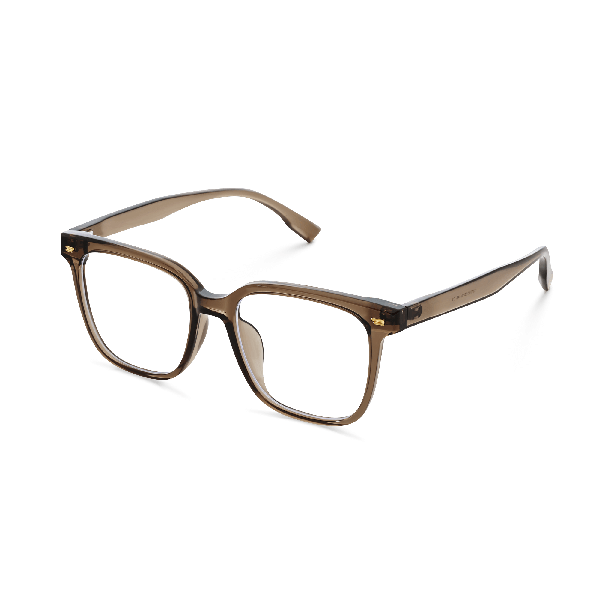 Gold-Accented Translucent Square Eyeglasses