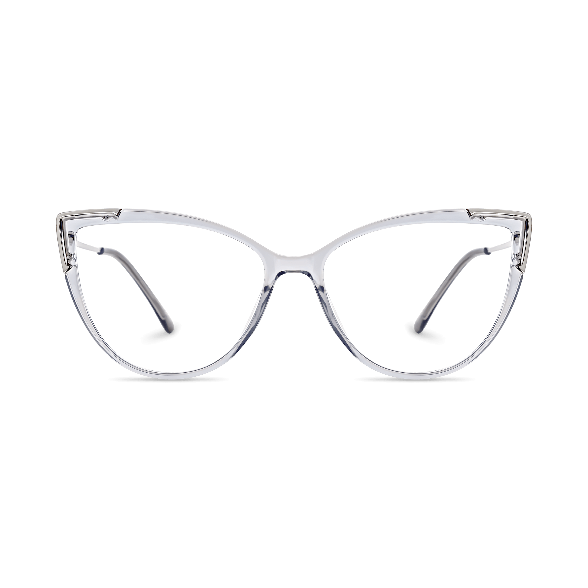 Spring-hinged Hybrid-material Cat-eye Eyeglasses