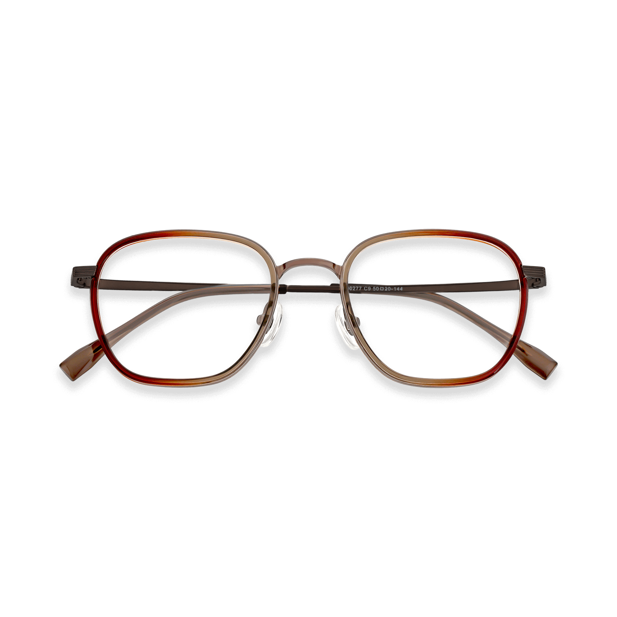 Textured-Temple Gradient Soft Square Eyeglasses