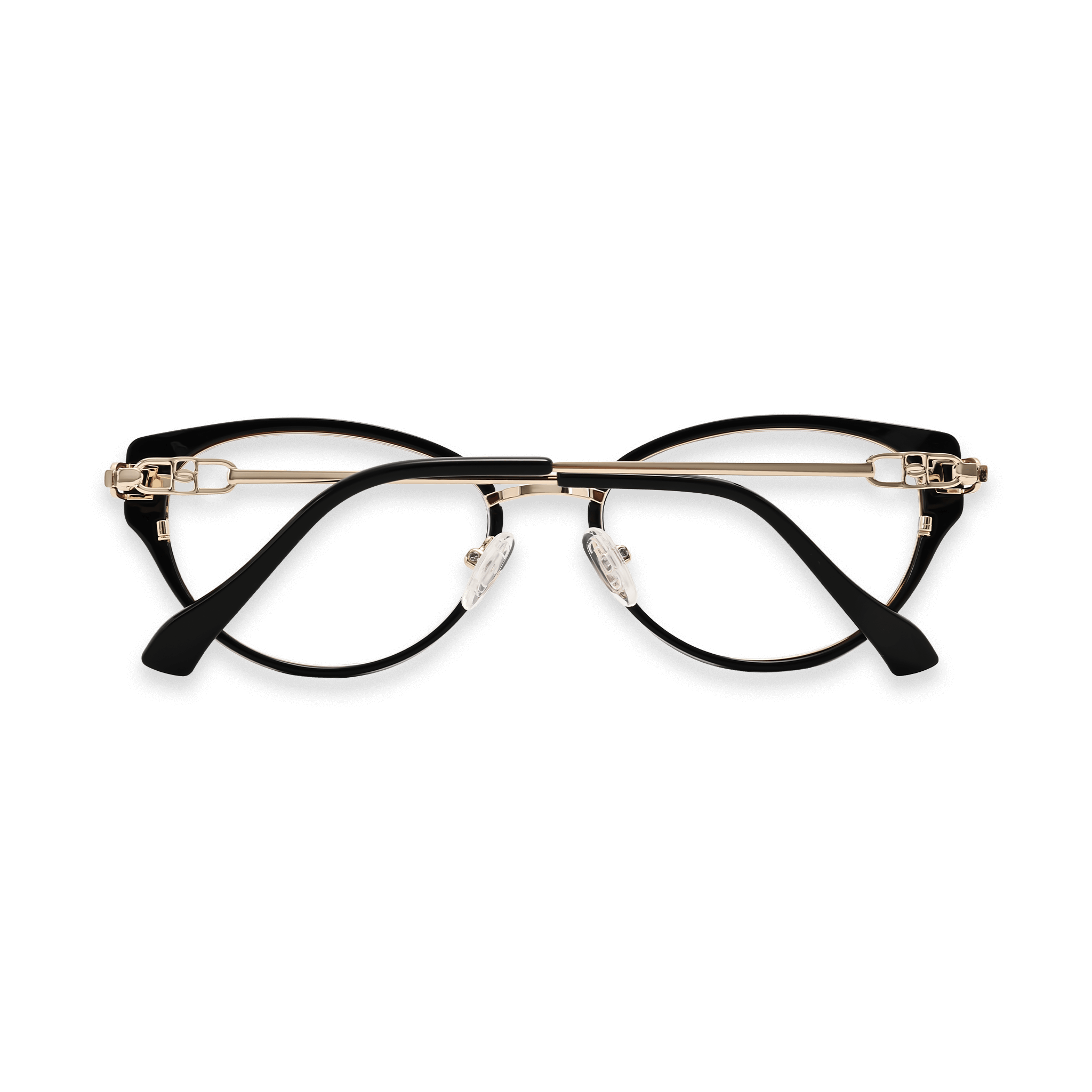 Link-detailed Metallic-Accented Cat-eye Eyeglasses