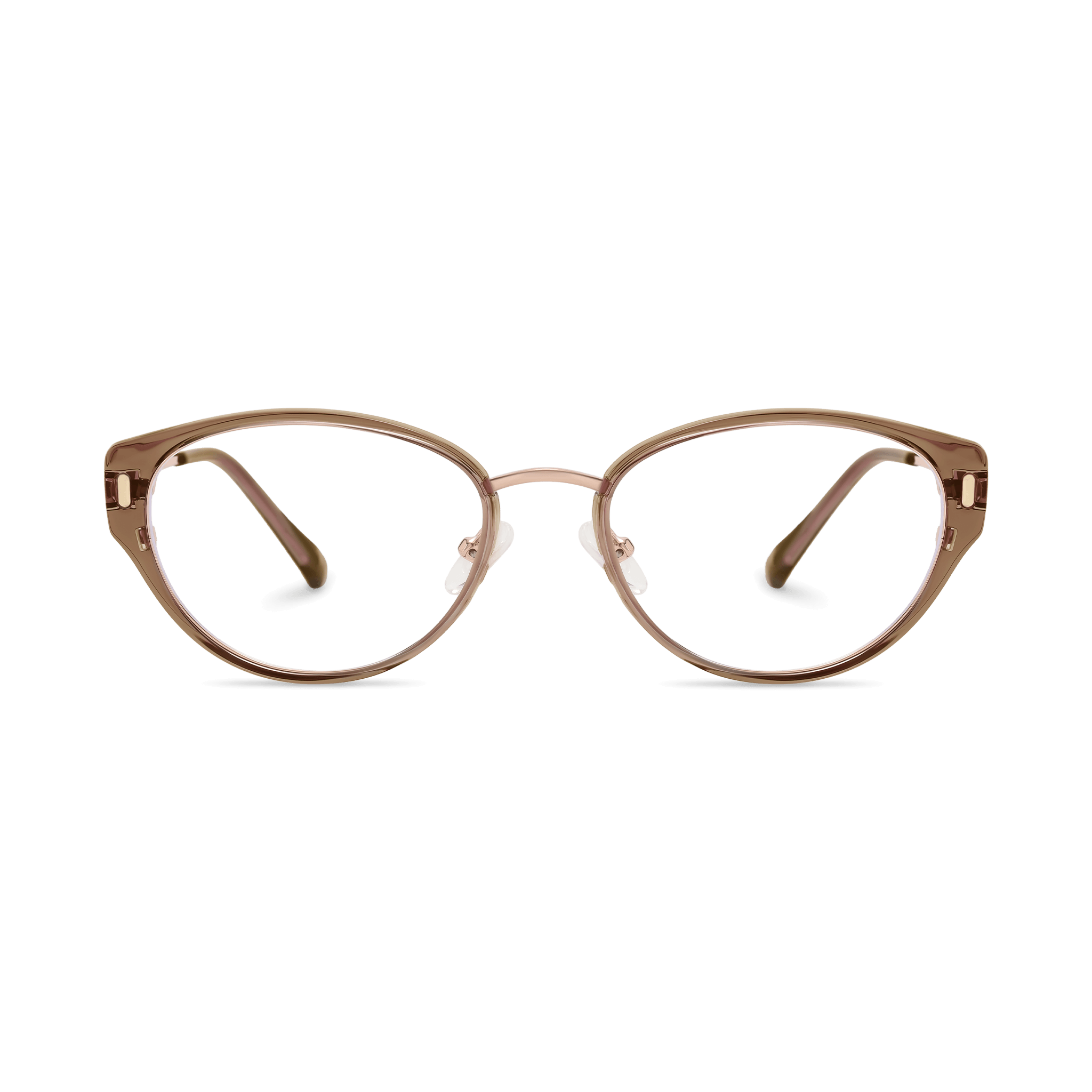 Textured-temple Spring-hinged Cat-eye Optical Eyeglasses