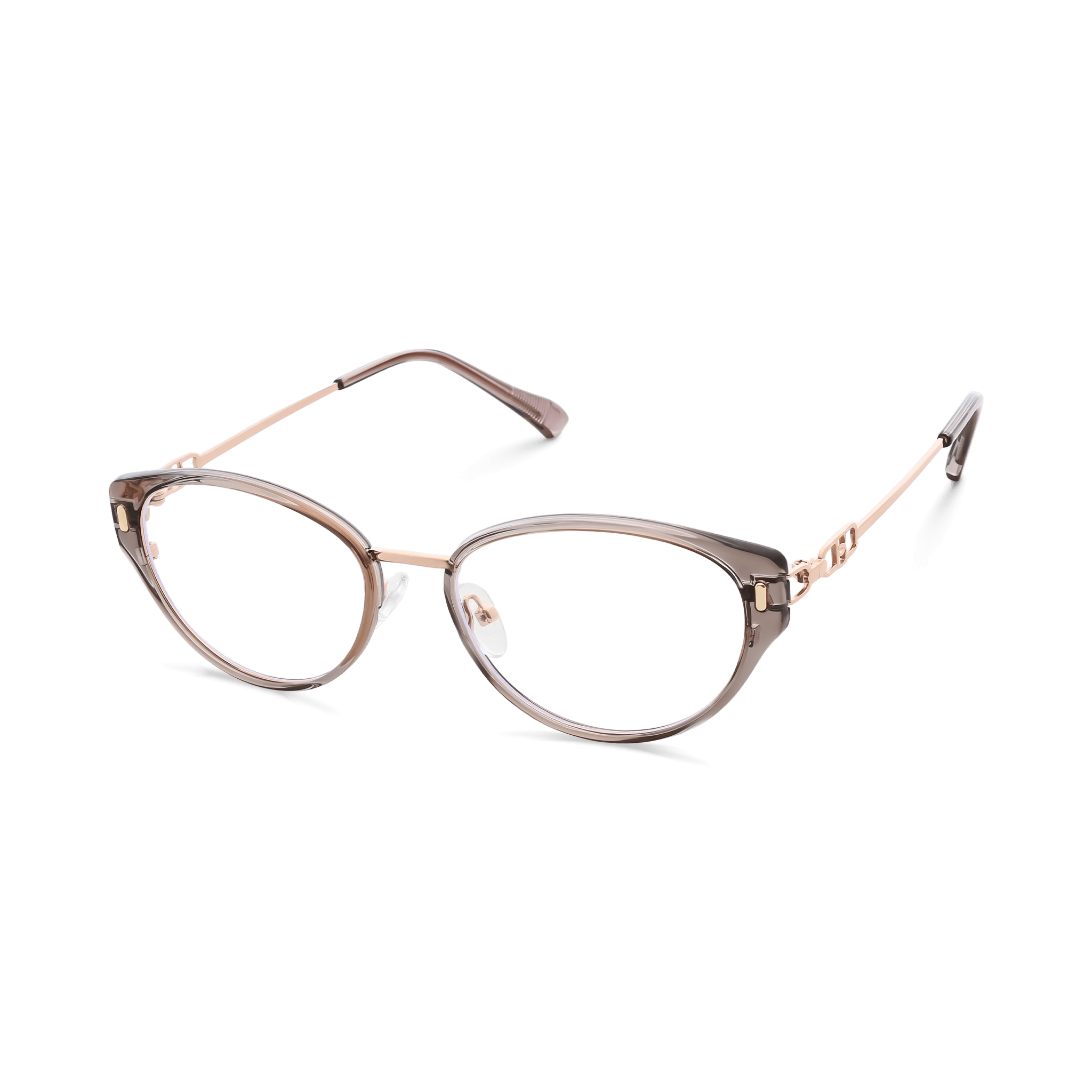Textured-temple Link-detailed Cat-eye Vision Correction Eyeglasses