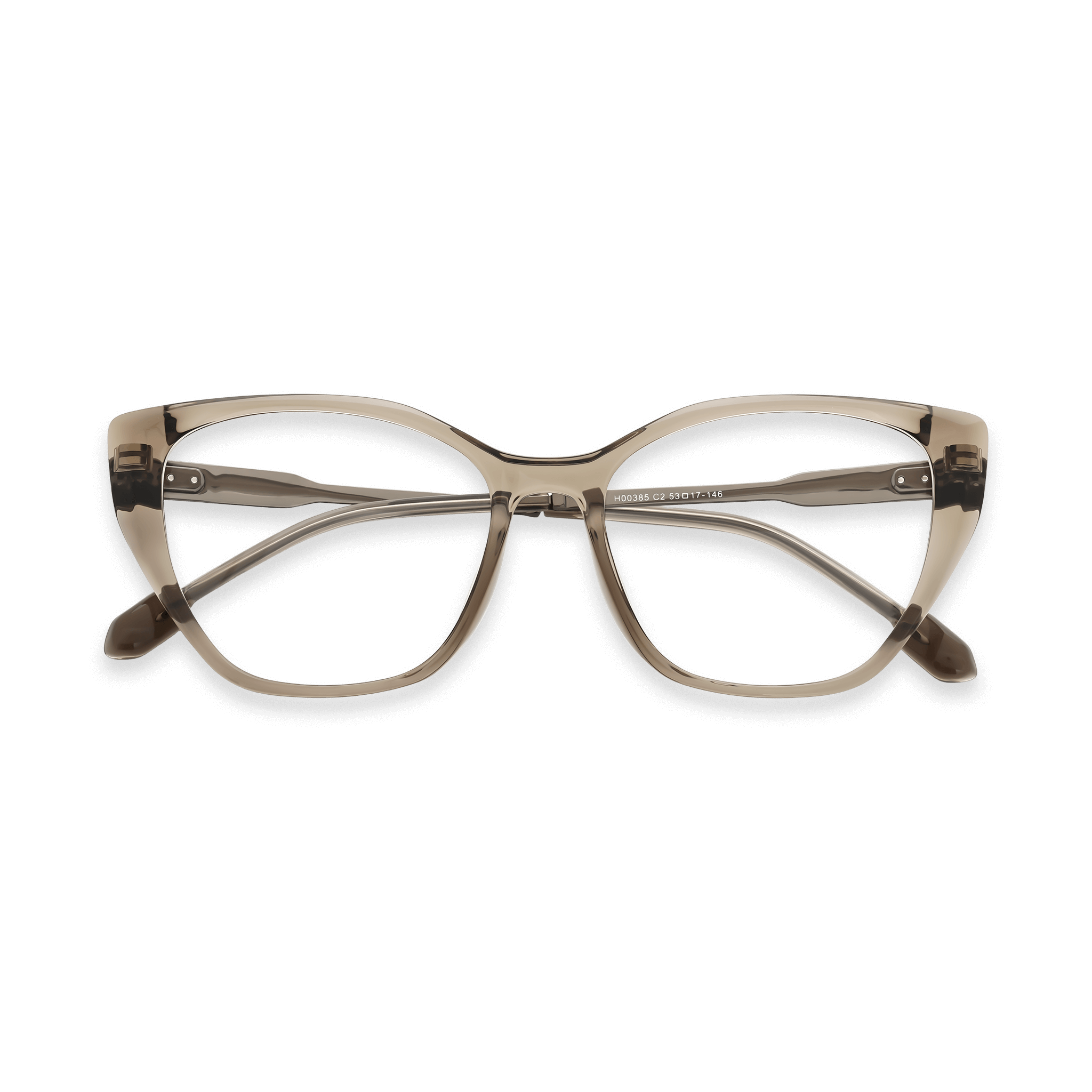 Spring-hinged Translucent Cat-eye Optical Eyeglasses