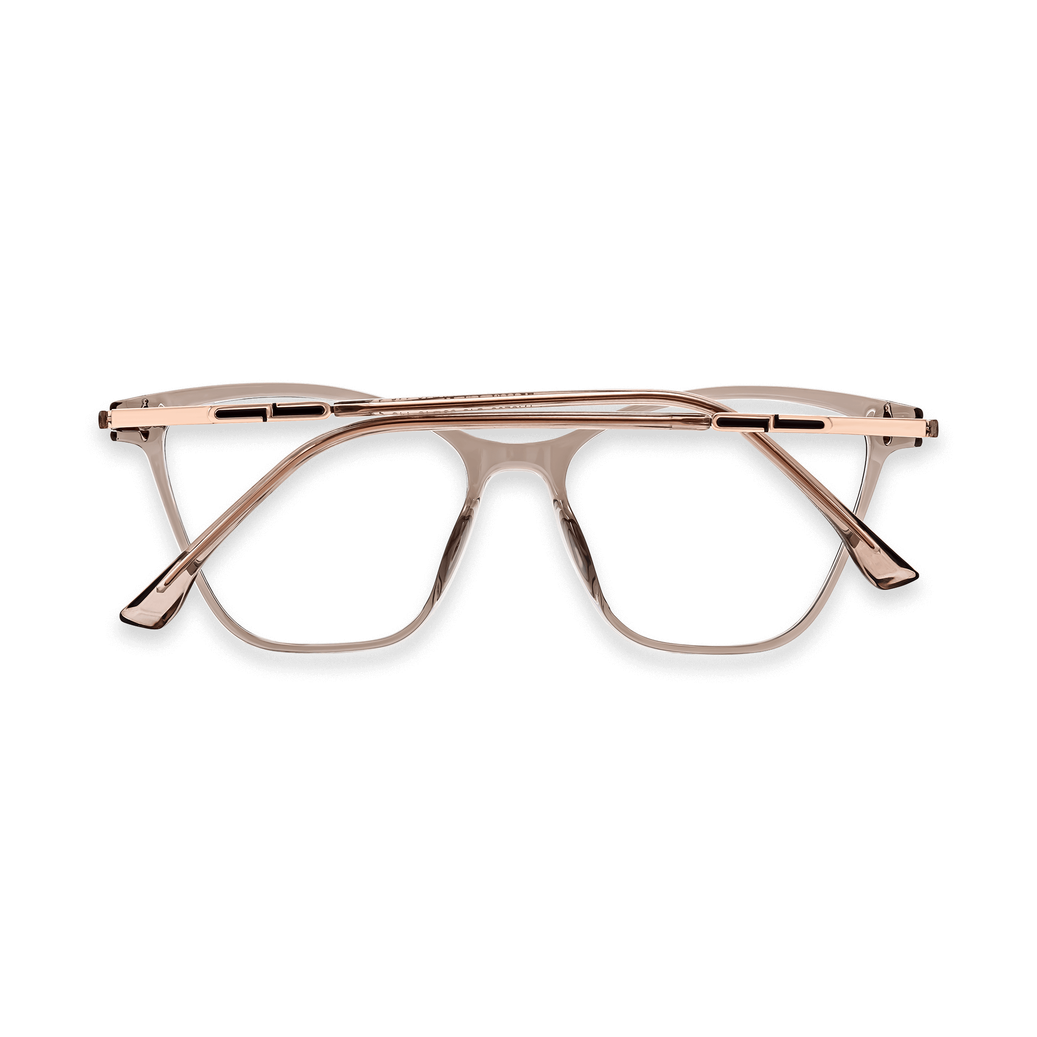 Rectangular-cutout Dual-material Cat-eye Optical Eyeglasses
