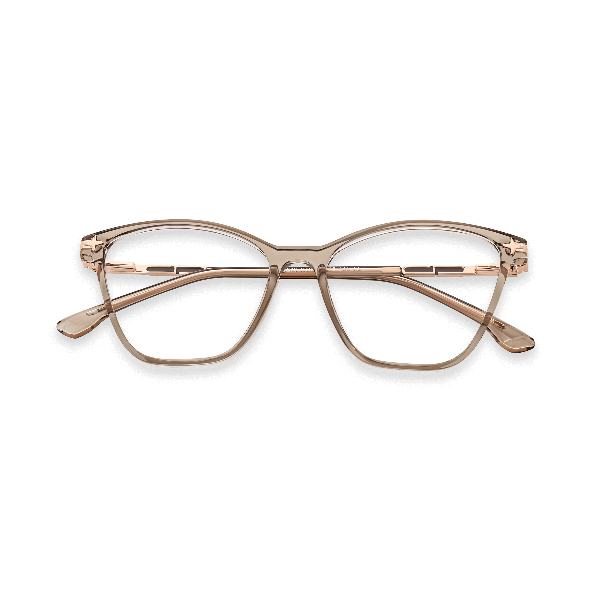 Star-motif Metallic-Accented Cat-eye Optical Eyeglasses