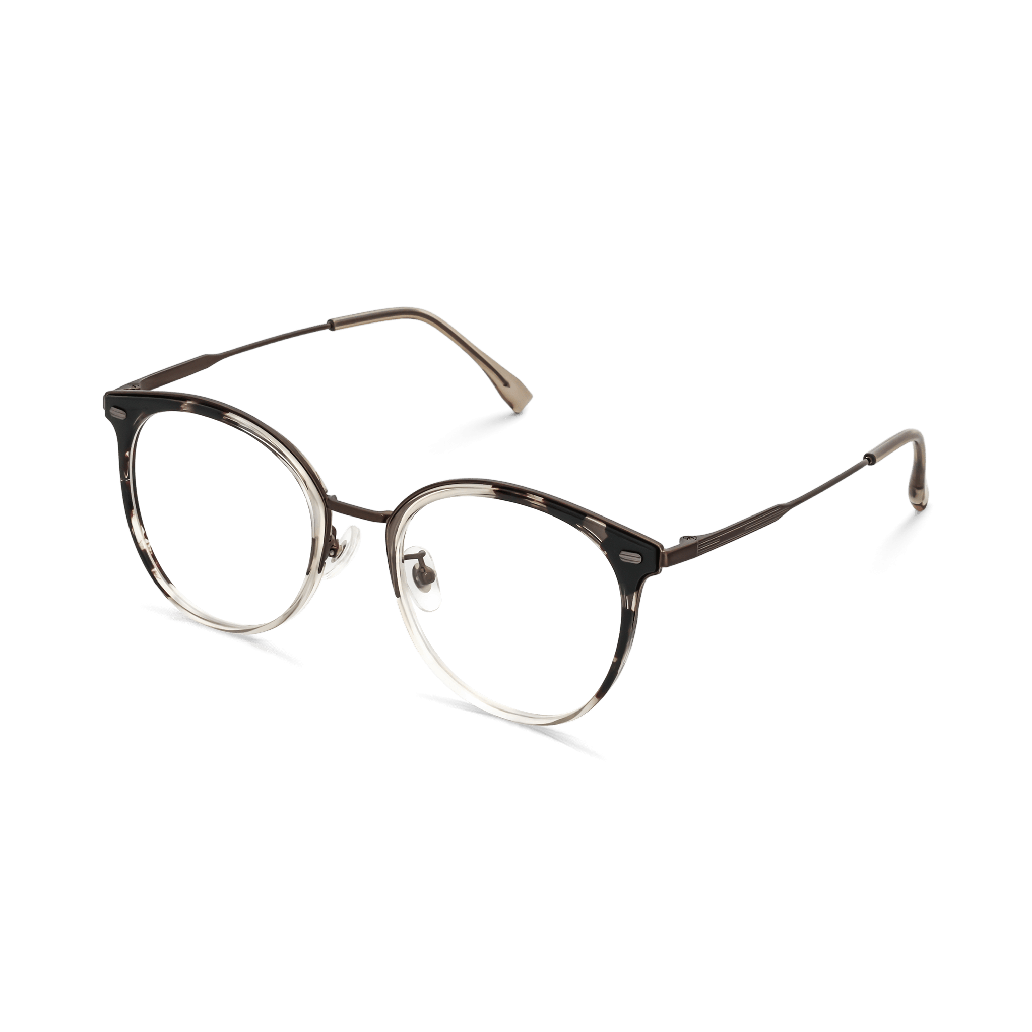Gradient Tortoiseshell Rounded-Cat-eye Hybrid Eyeglass Frames