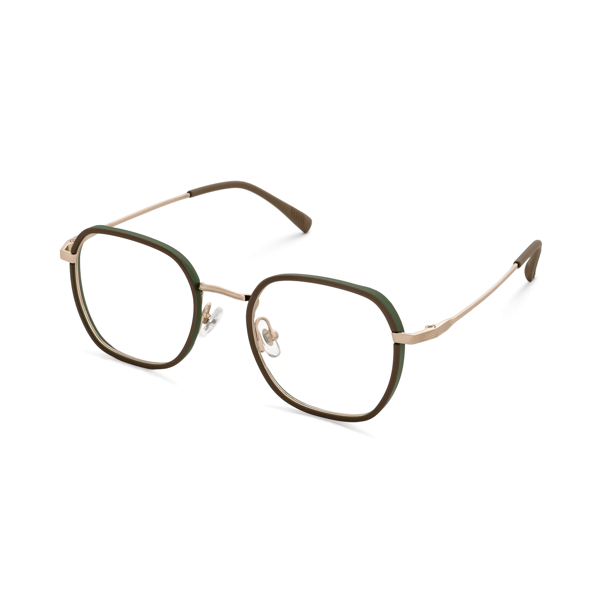 Dual - tone Accented Rounded Square Eyeglasses