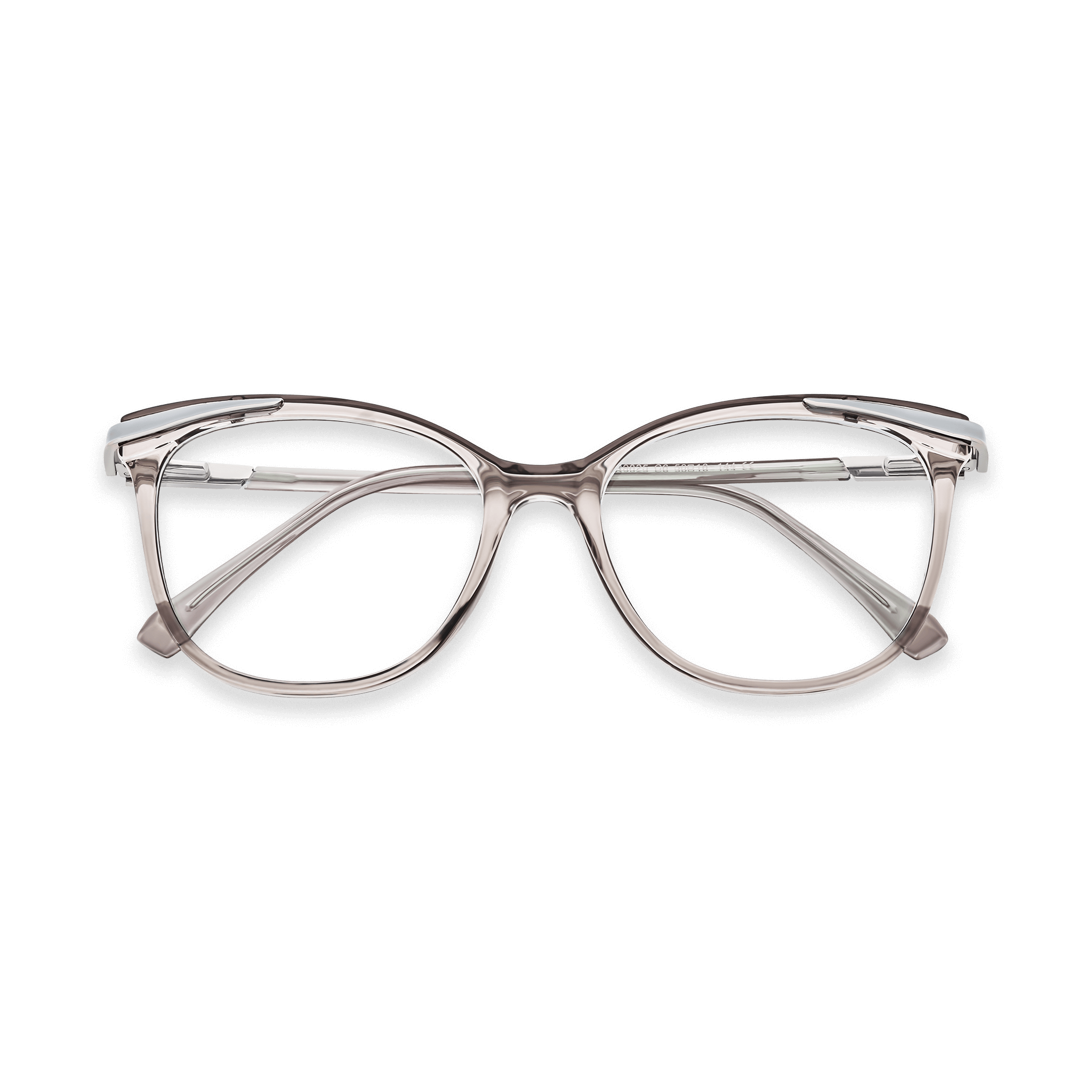 Star-motif Metallic-trimmed Rounded Cat-eye Vision Correction Eyeglasses