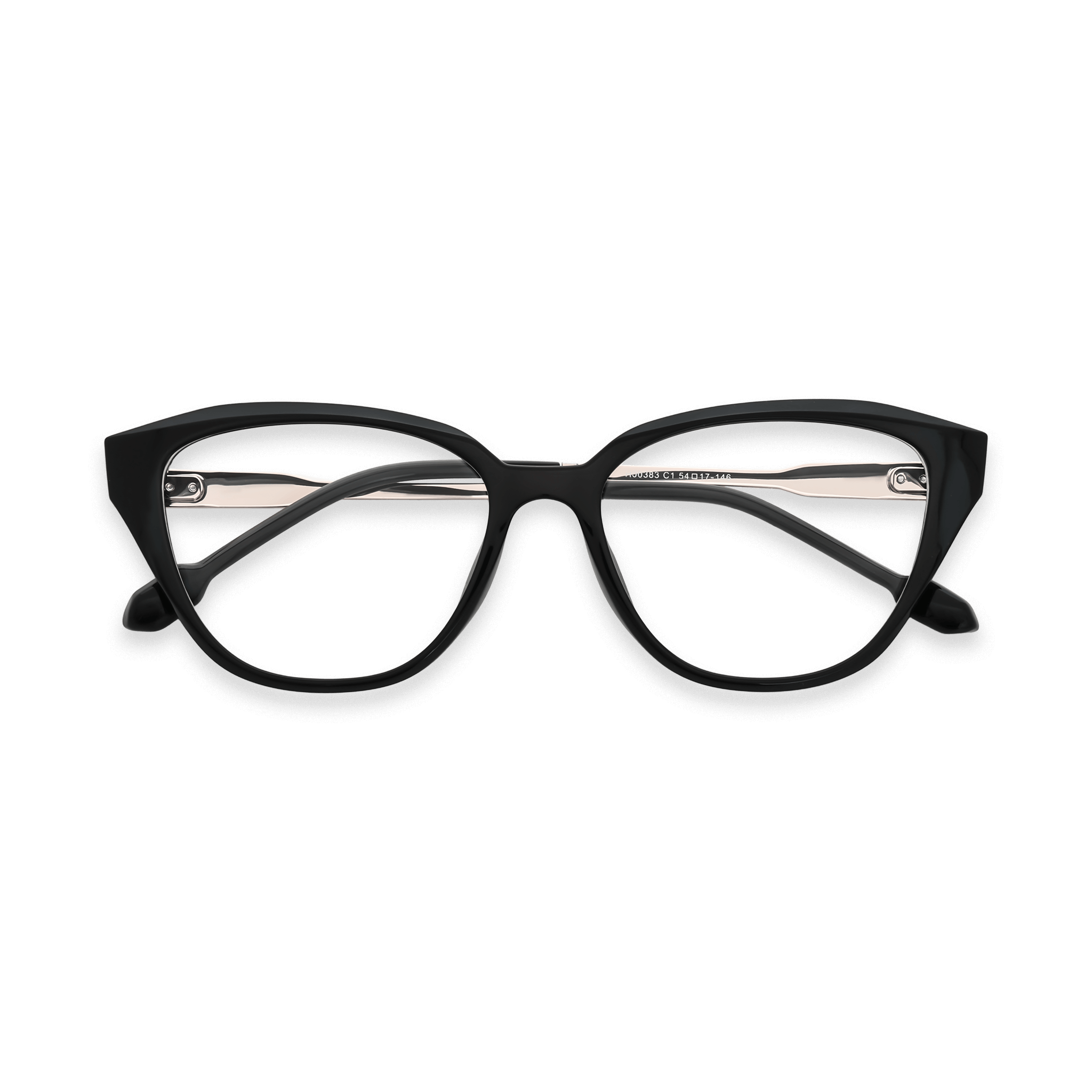 Metallic-hinged Cat-eye Optical Eyeglasses