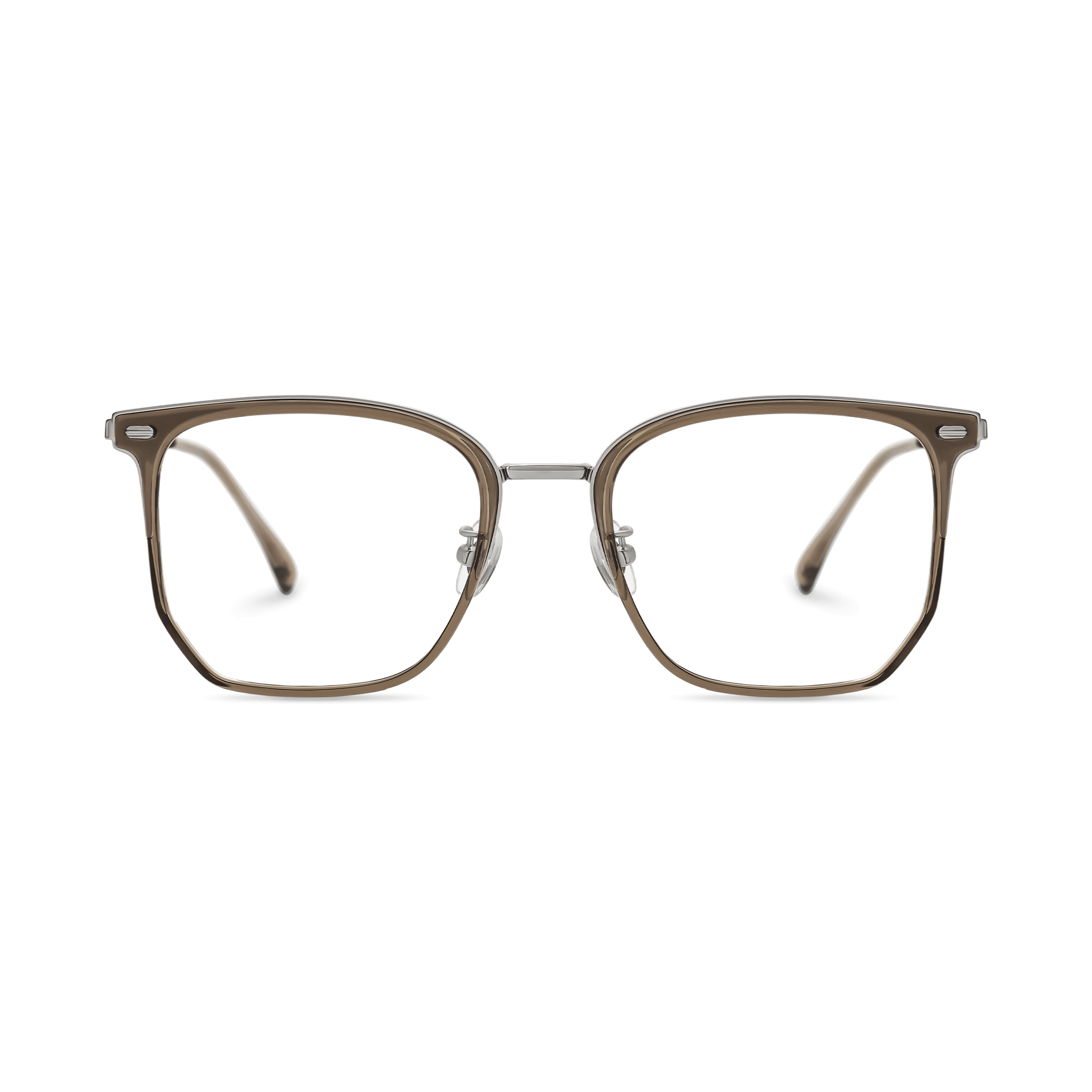 Metallic-Accented Square-to-Rectangular Eyeglass Frames