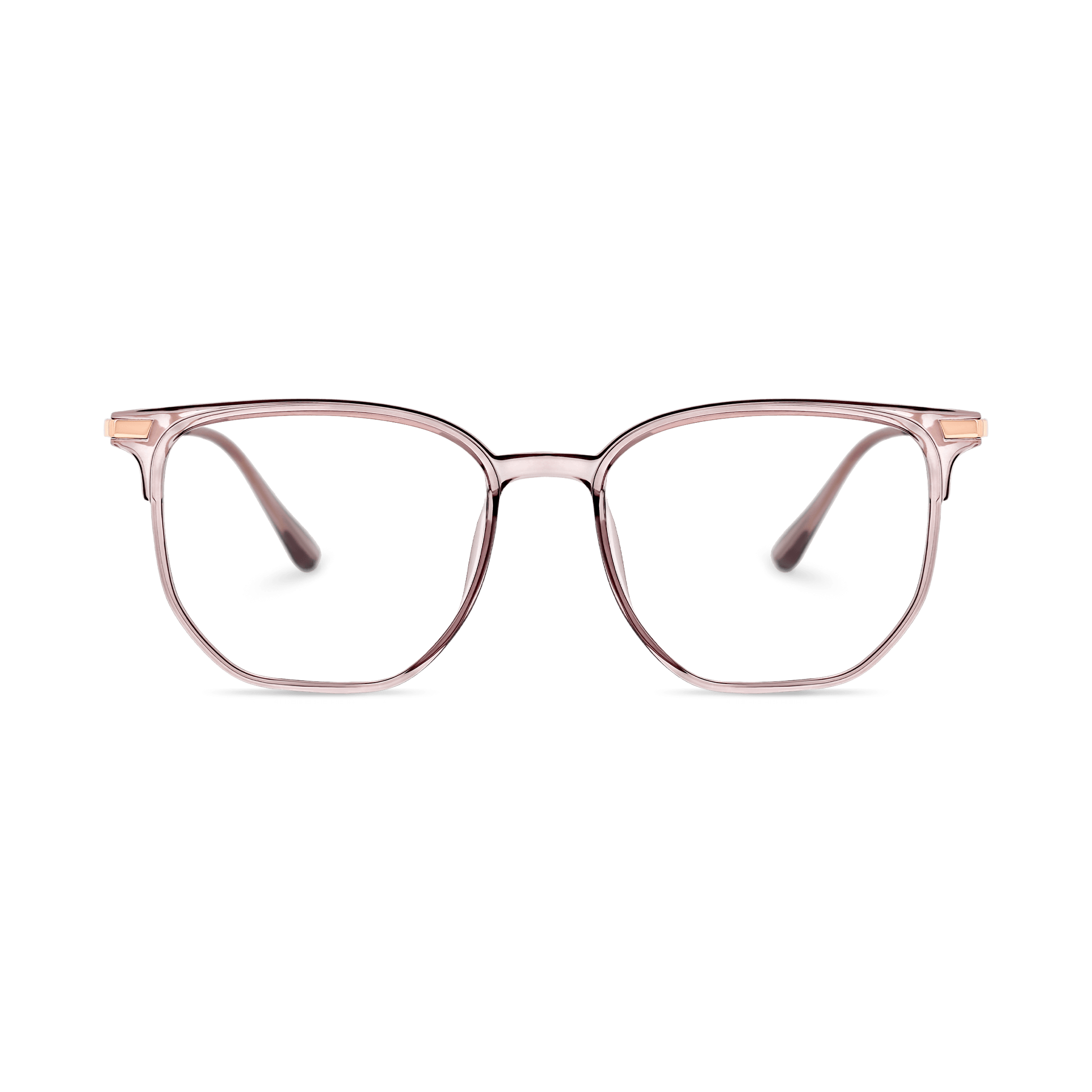 Metallic - Accented Rounded Square Eyeglasses