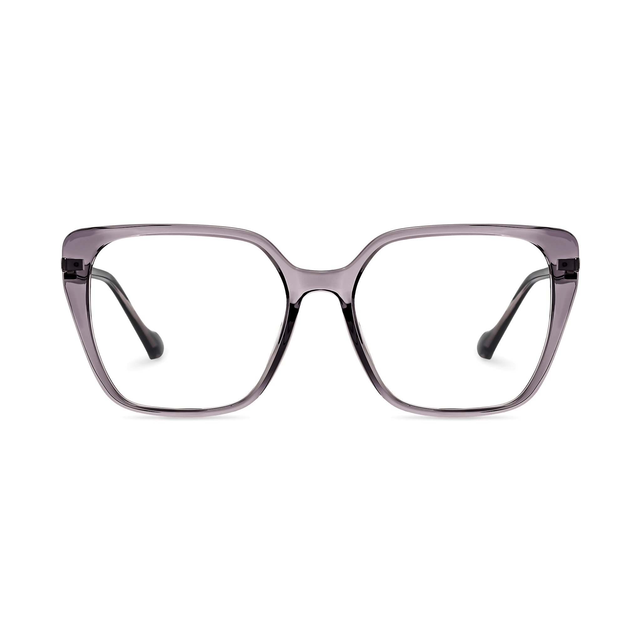 Metallic-Accented Gradient Square-to-Cat-eye Hybrid Eyeglasses