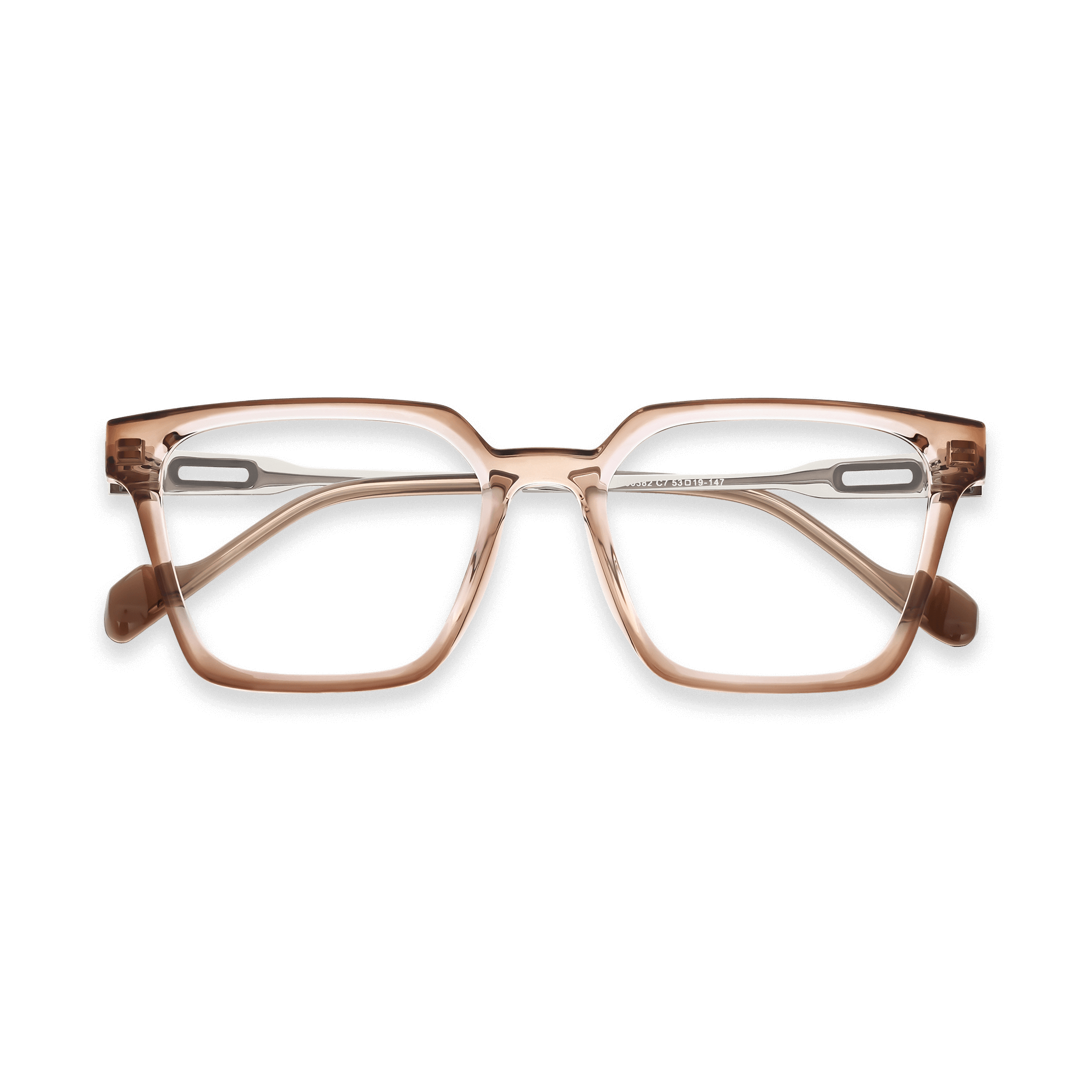 Rectangular-cutout Translucent Gradient Eyeglasses