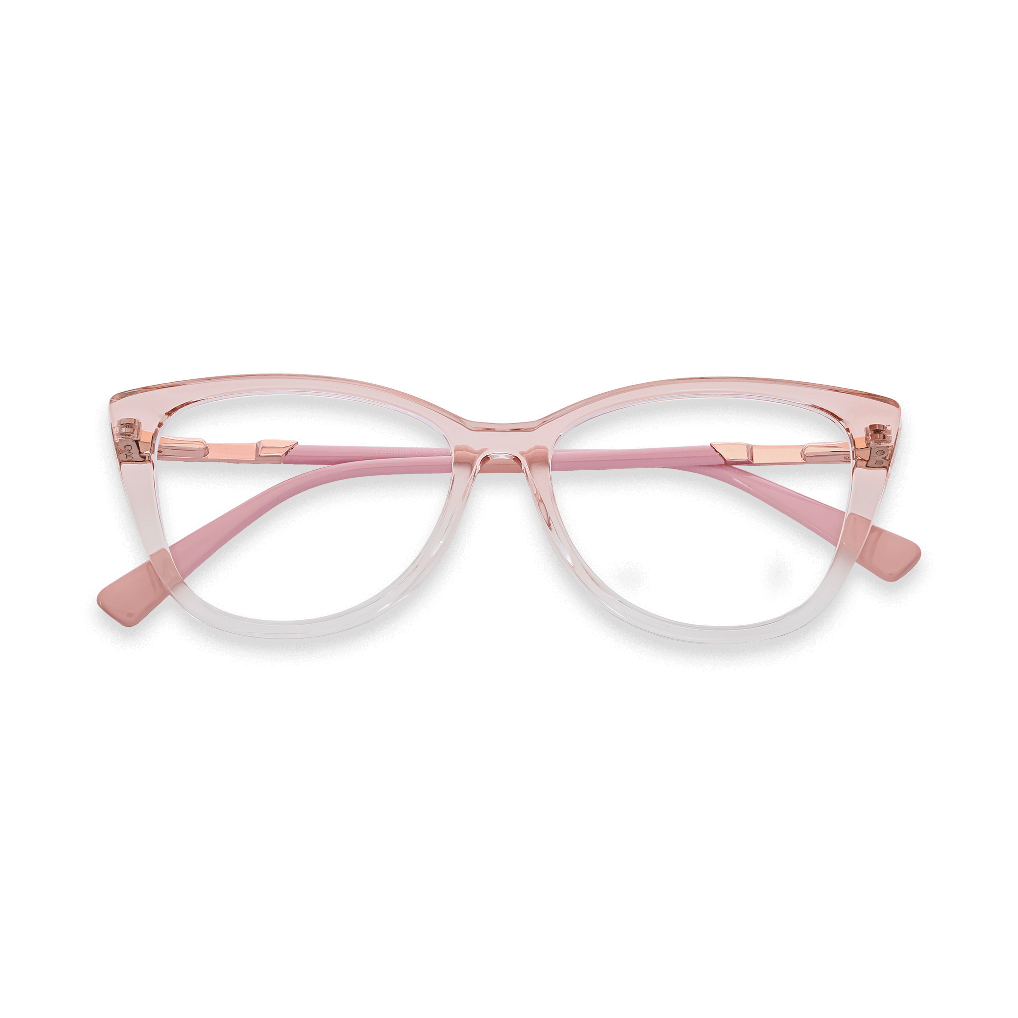 Rectangular-cut Accented Cat-eye Eyeglasses