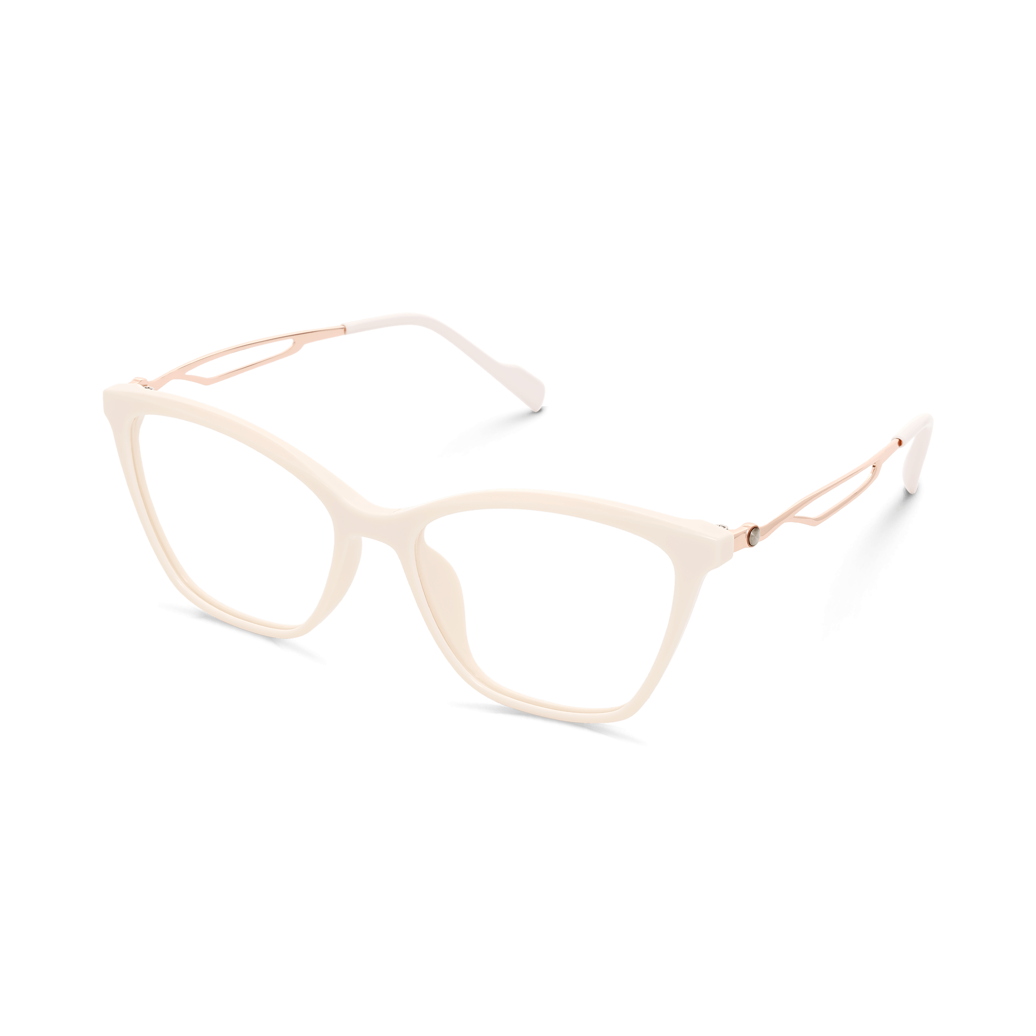 Cut-out Arm Spring-hinged Modern Cat-eye Eyeglasses