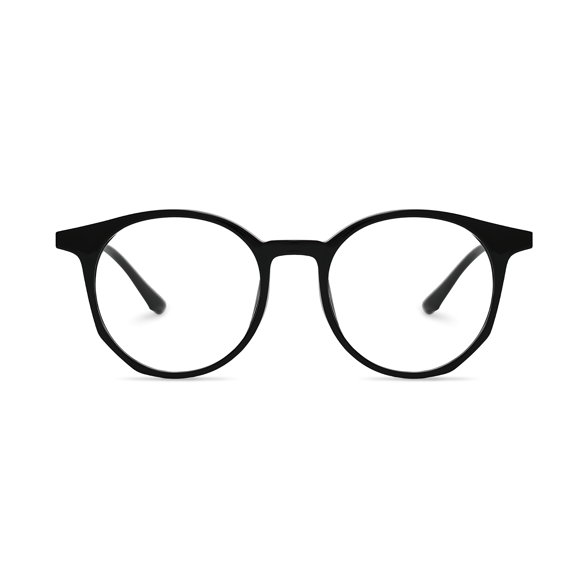 Metallic-Accented Minimalist Round-Oval Eyeglasses