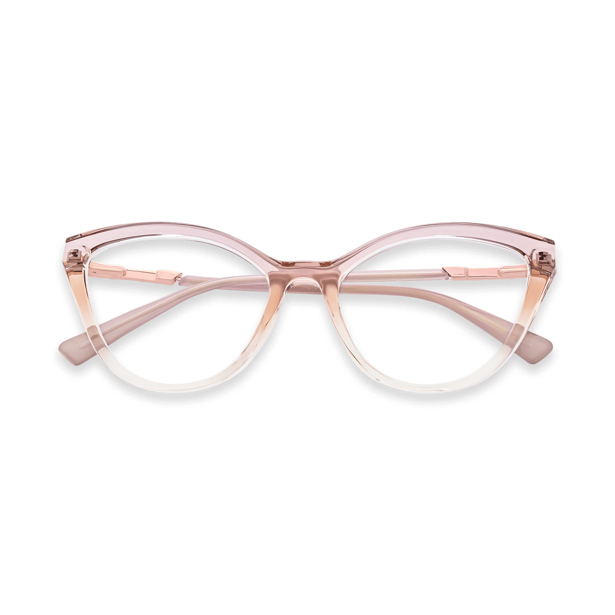 Metallic-accented Gradient Cat-eye Vision Correction Eyeglasses