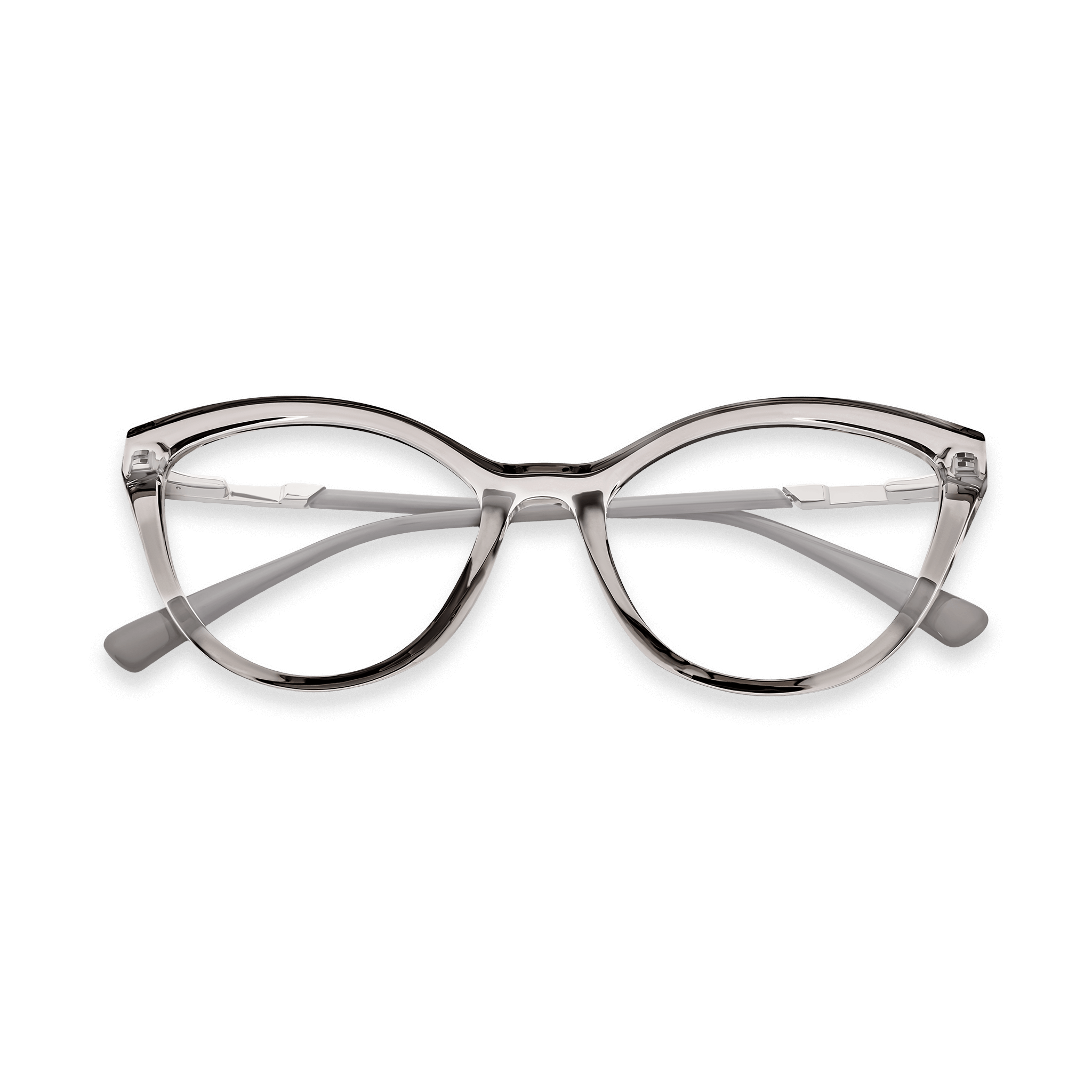 Metallic-trimmed Cat-eye Optical Eyeglasses